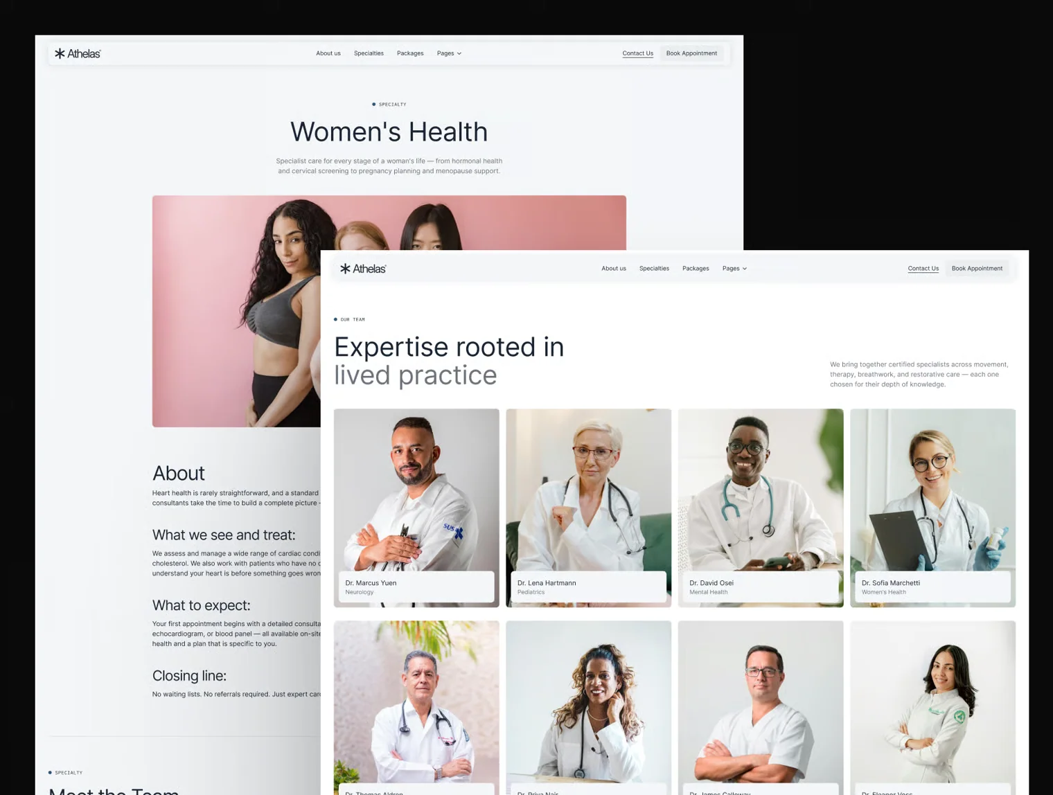 Athelas – Private Health Clinic Website Template 5
