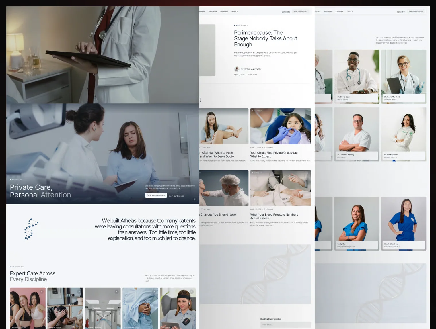 Athelas – Private Health Clinic Website Template 6