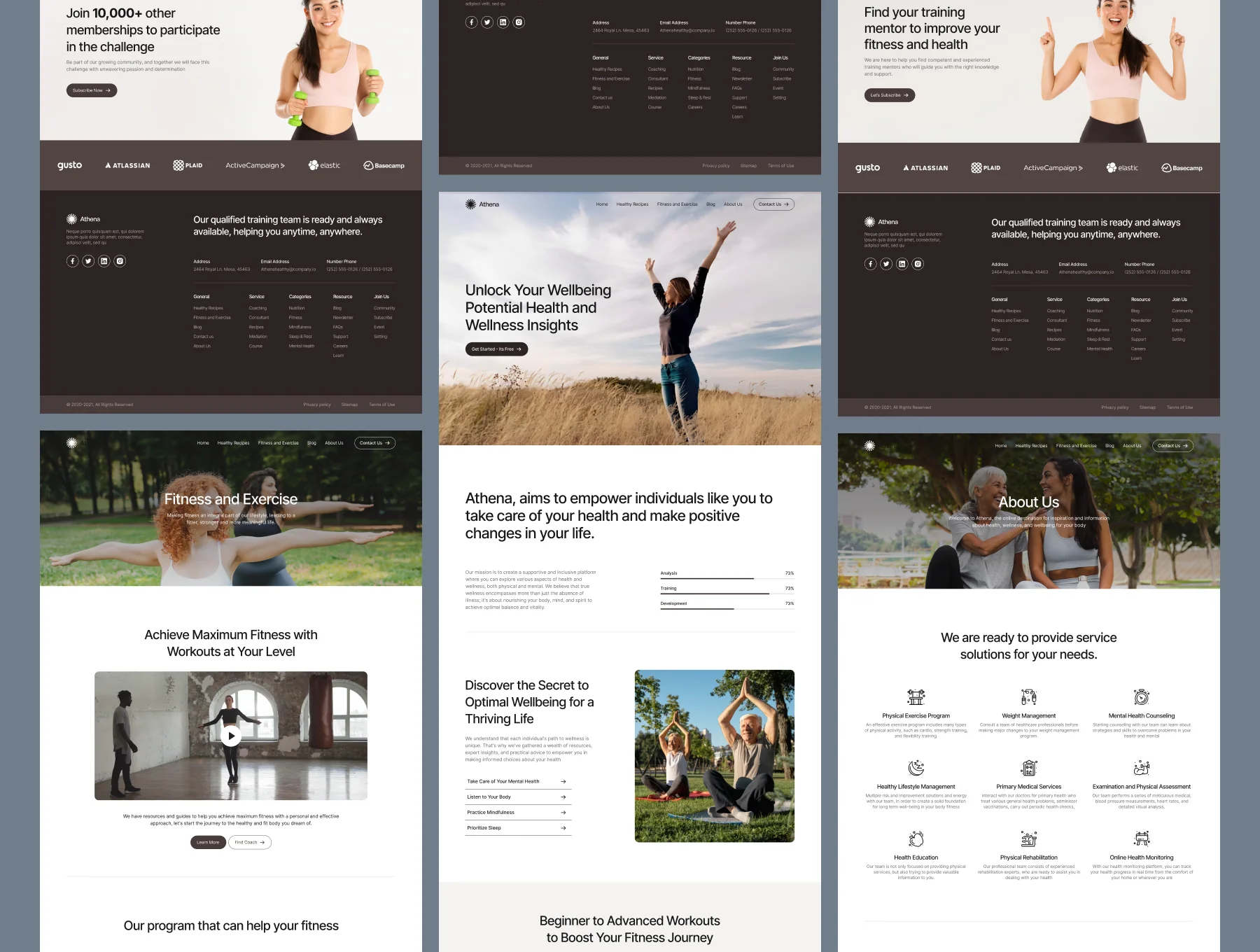 Athena - Healthy and Wellness Website Template 2