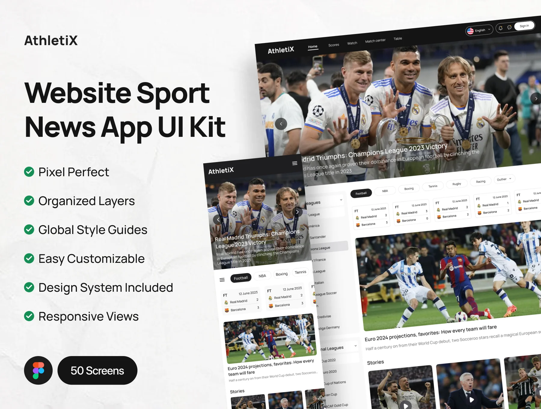 AthletiX - Website Sport News UI Kit