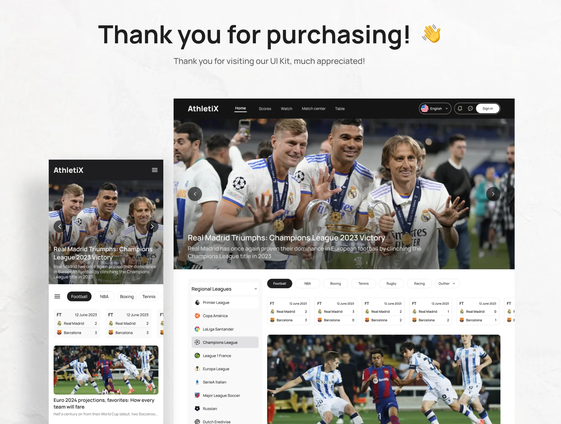AthletiX - Website Sport News UI Kit 8