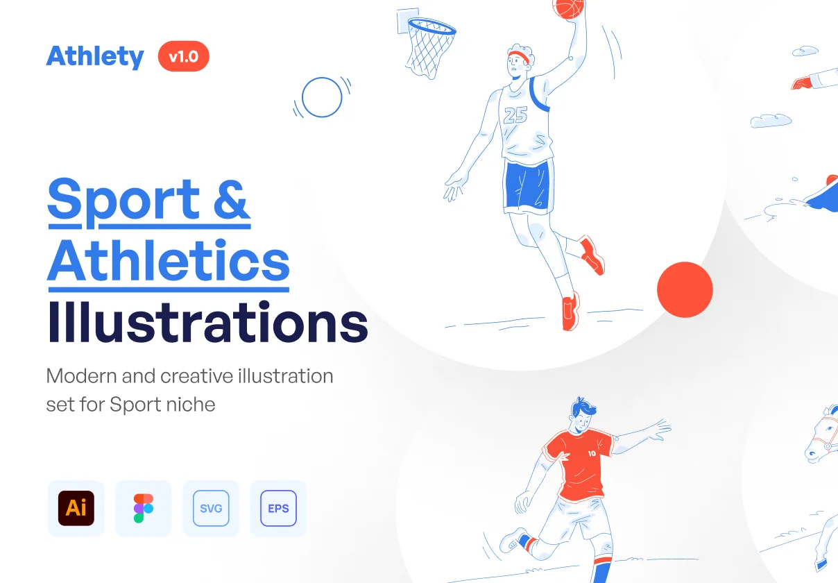 Athlety - Sport & Athlety Illustration Set