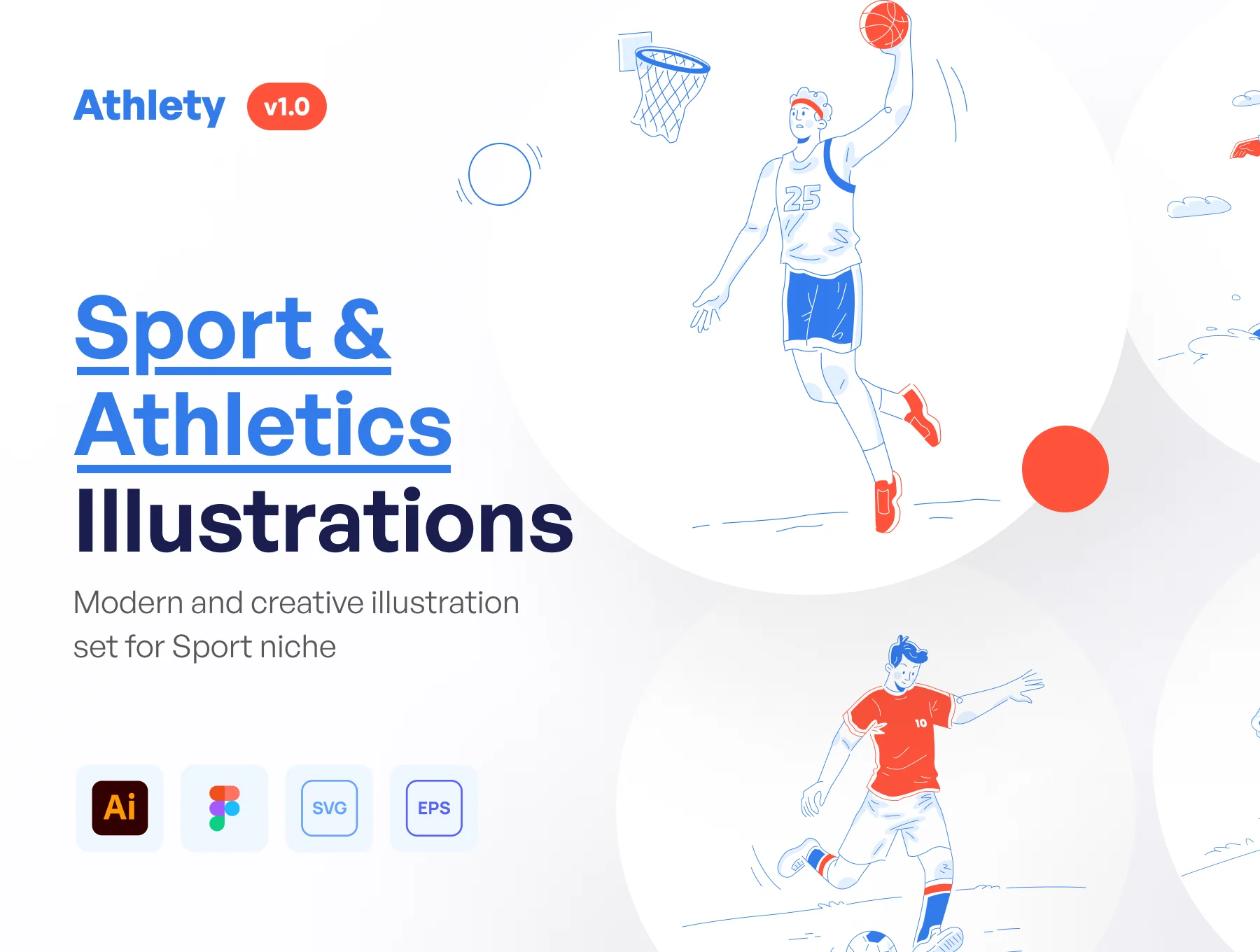 Athlety - Sport & Athlety Illustration Set