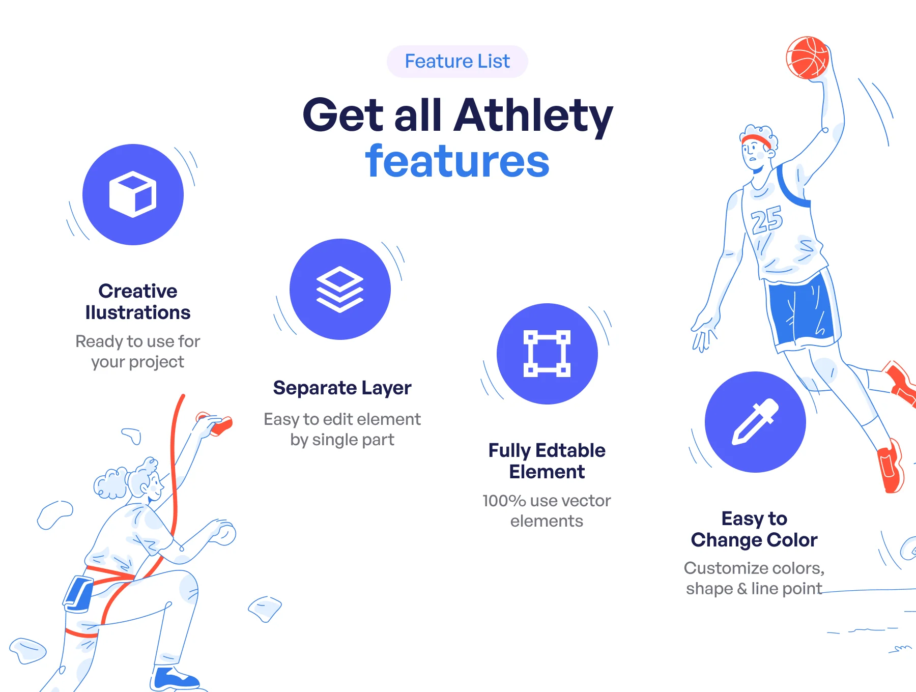 Athlety - Sport & Athlety Illustration Set 3