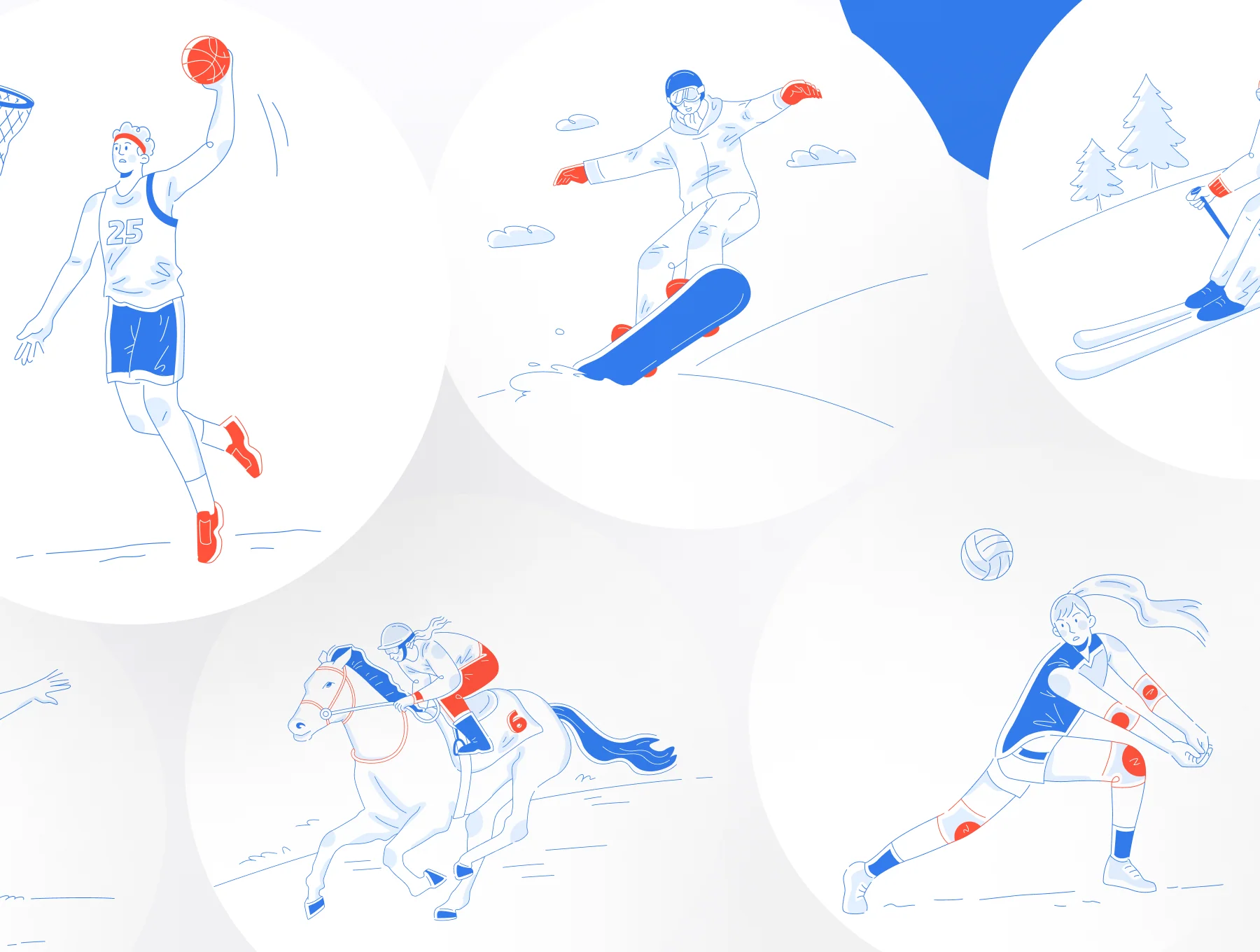 Athlety - Sport & Athlety Illustration Set 7