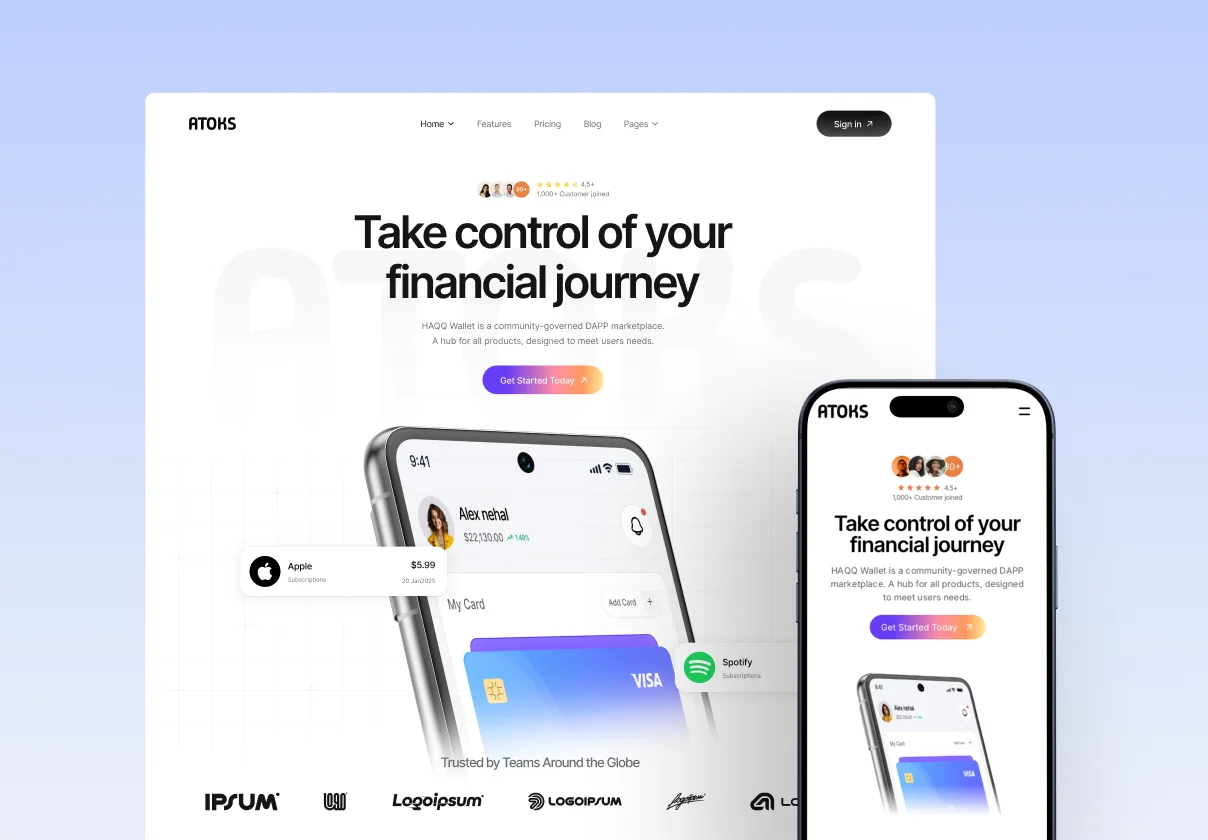 Atoks — Mobile App Landing Page