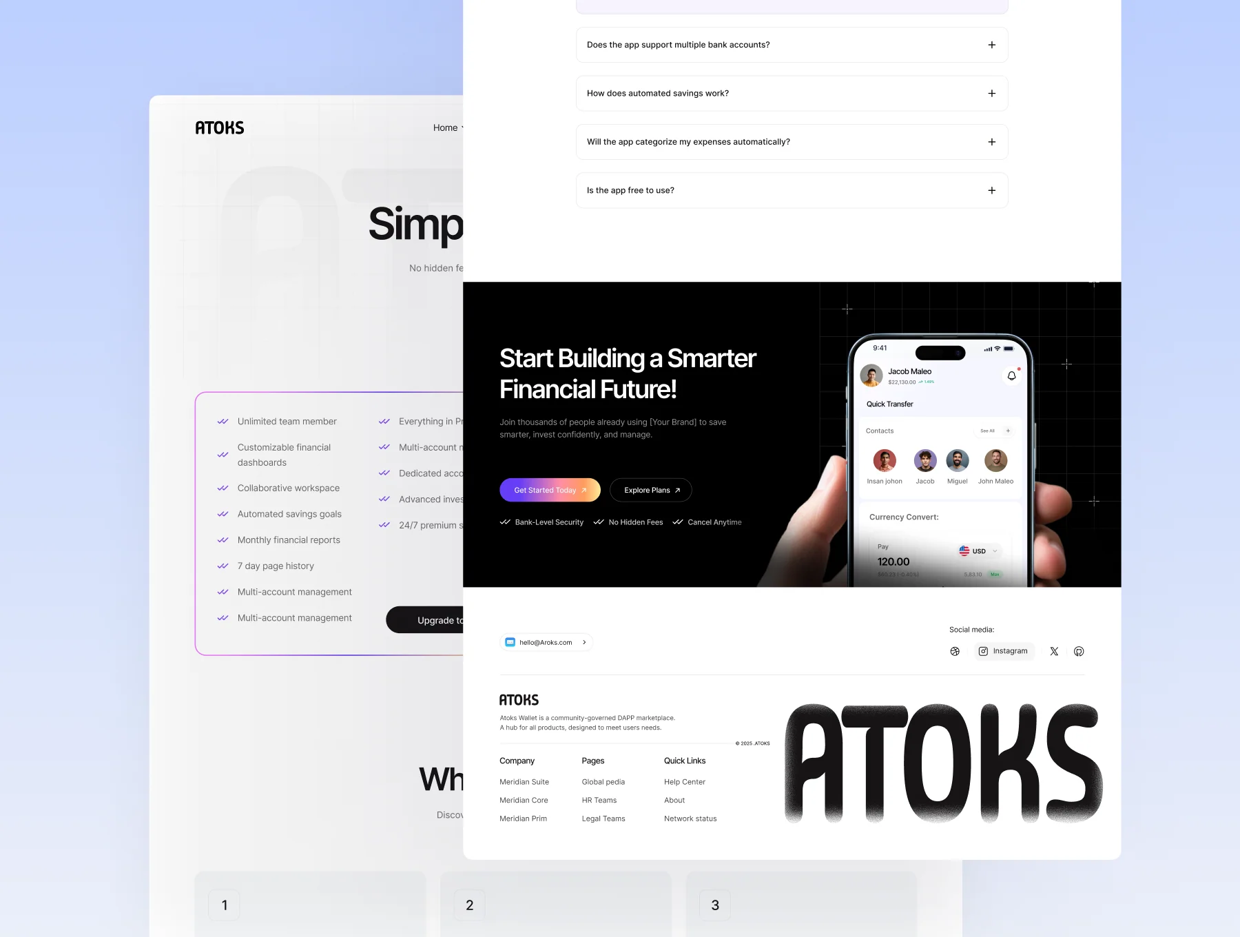 Atoks — Mobile App Landing Page 3