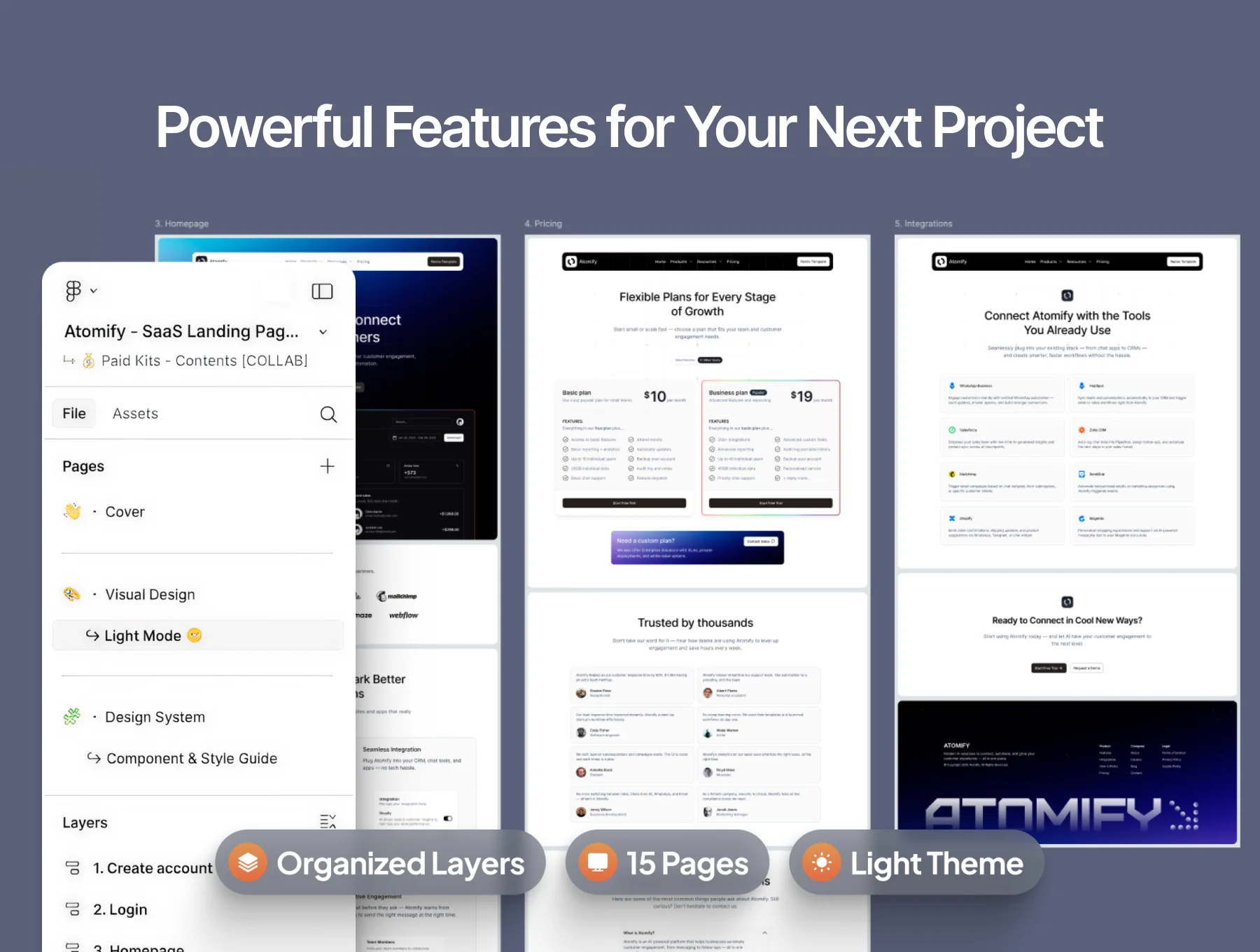 Atomify – SaaS & AI Startup Landing Page UI Kit 3