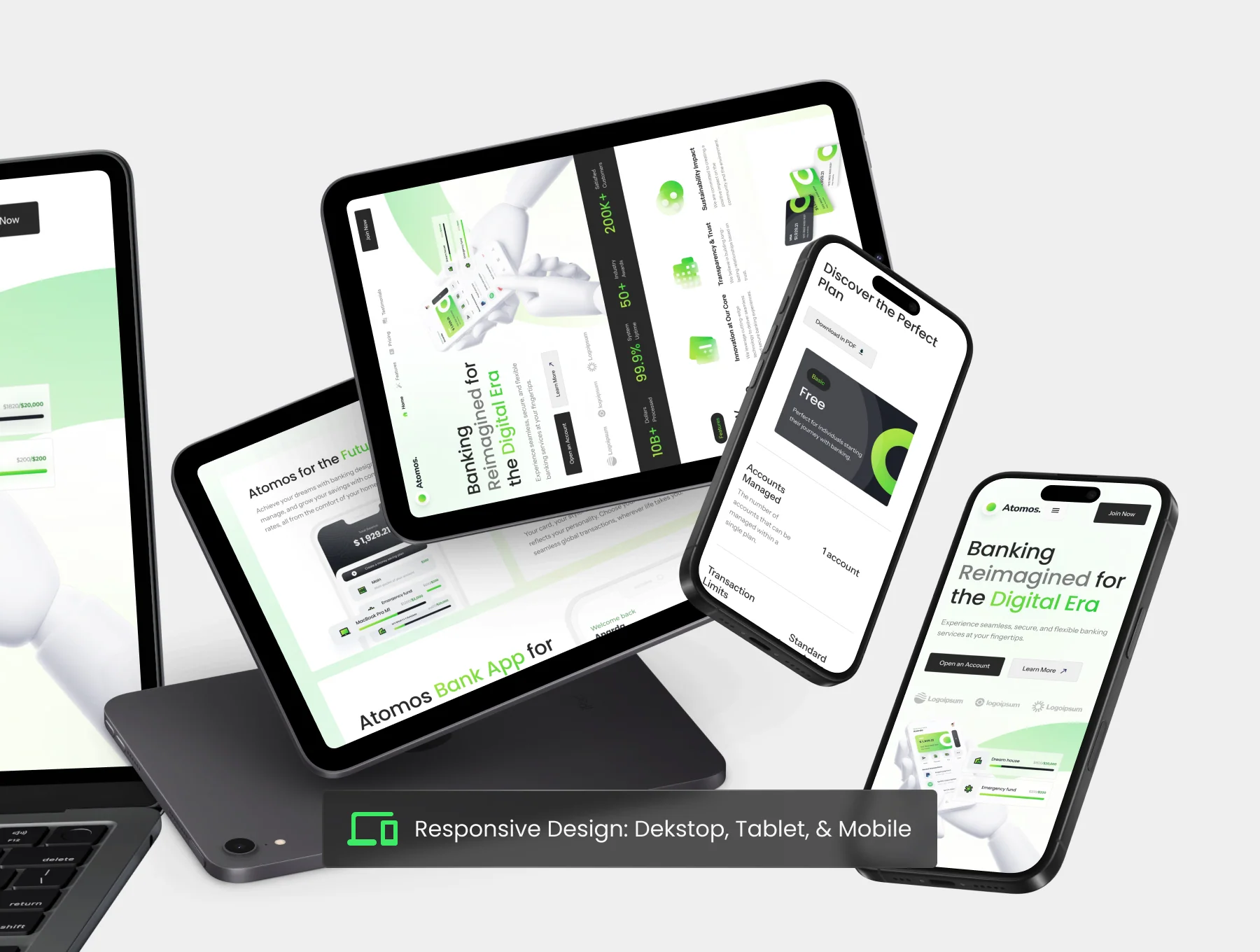 Atomos - Modern Digital Banking Landing Page UI Kit 2