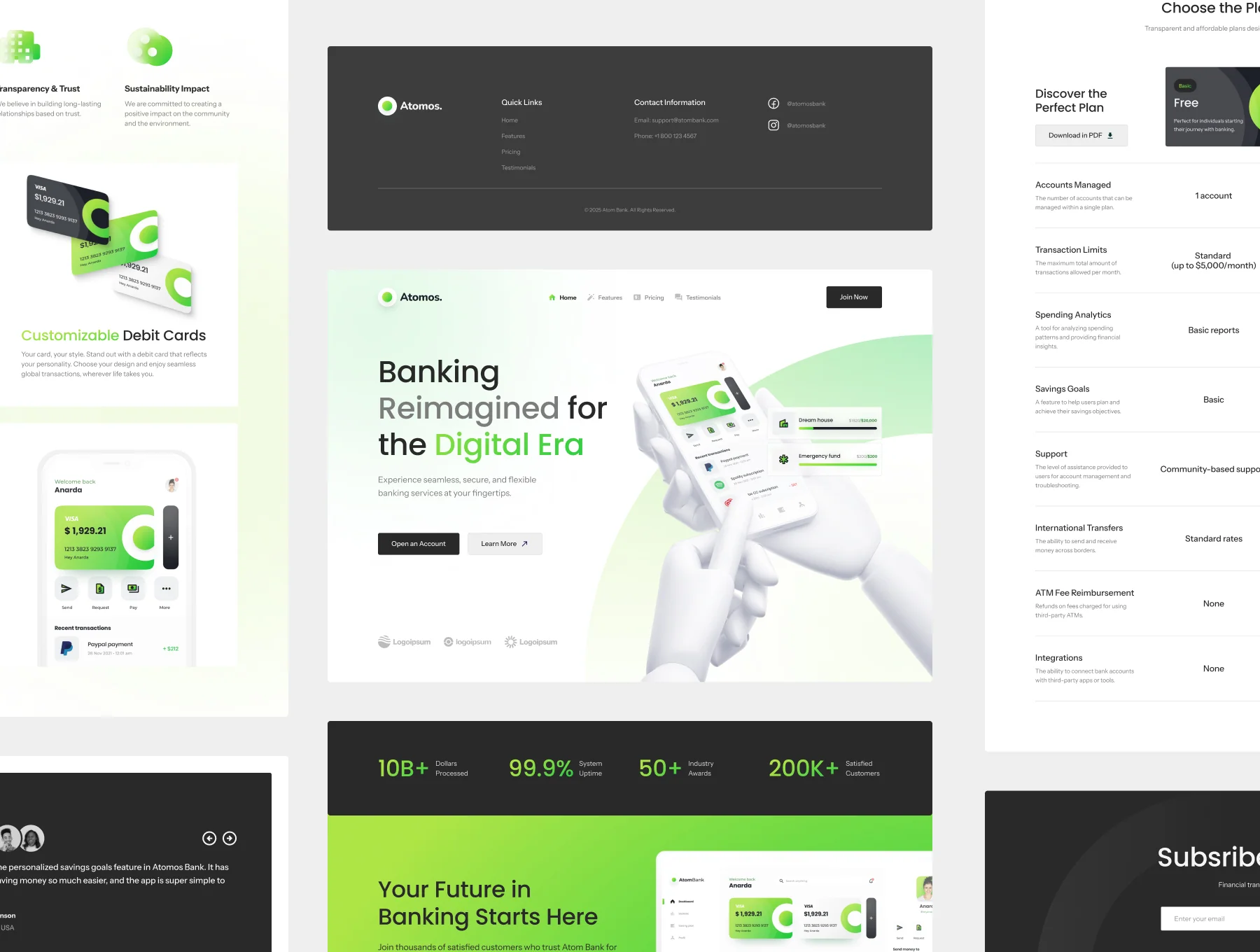 Atomos - Modern Digital Banking Landing Page UI Kit 3