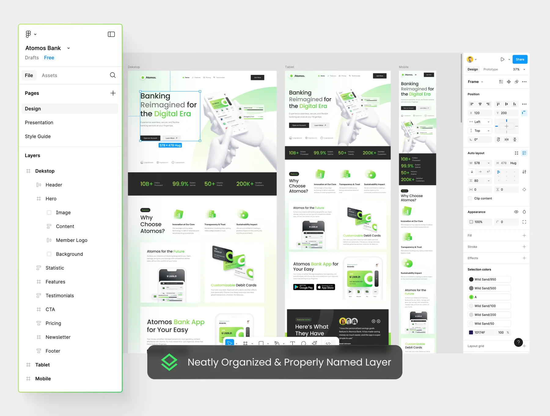 Atomos - Modern Digital Banking Landing Page UI Kit 6