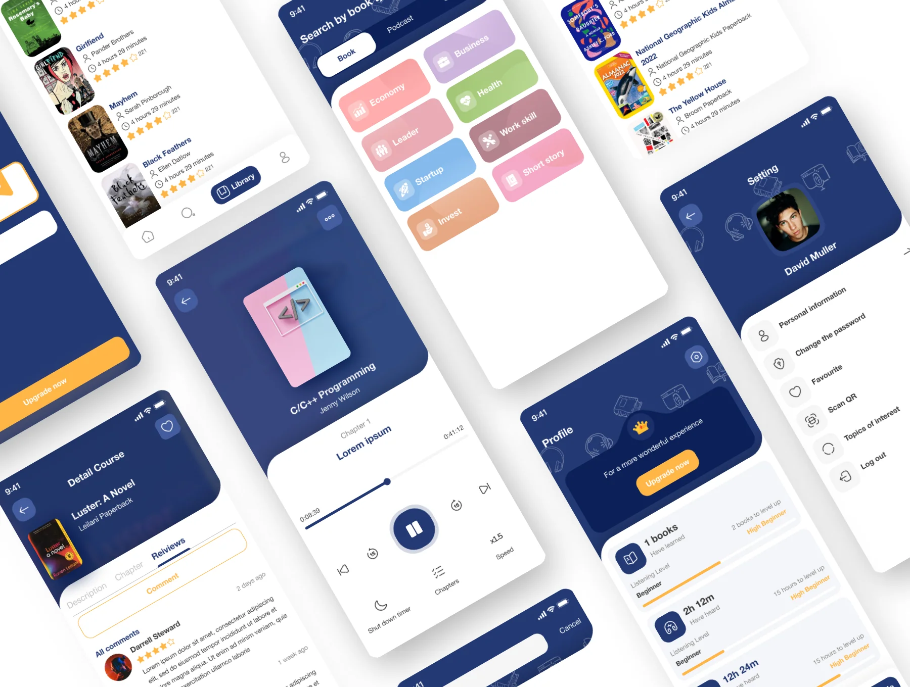 Audio Book & Ebook Mobile App UI Kit 2