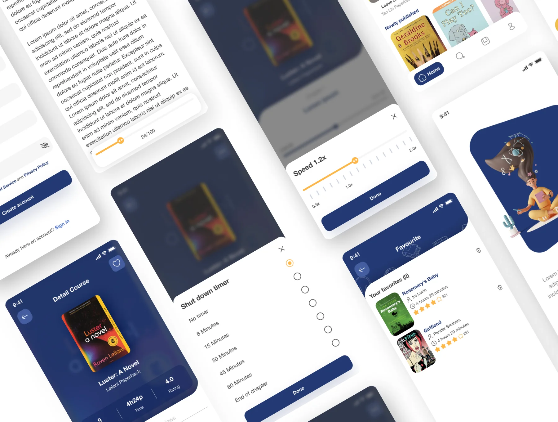 Audio Book & Ebook Mobile App UI Kit 5
