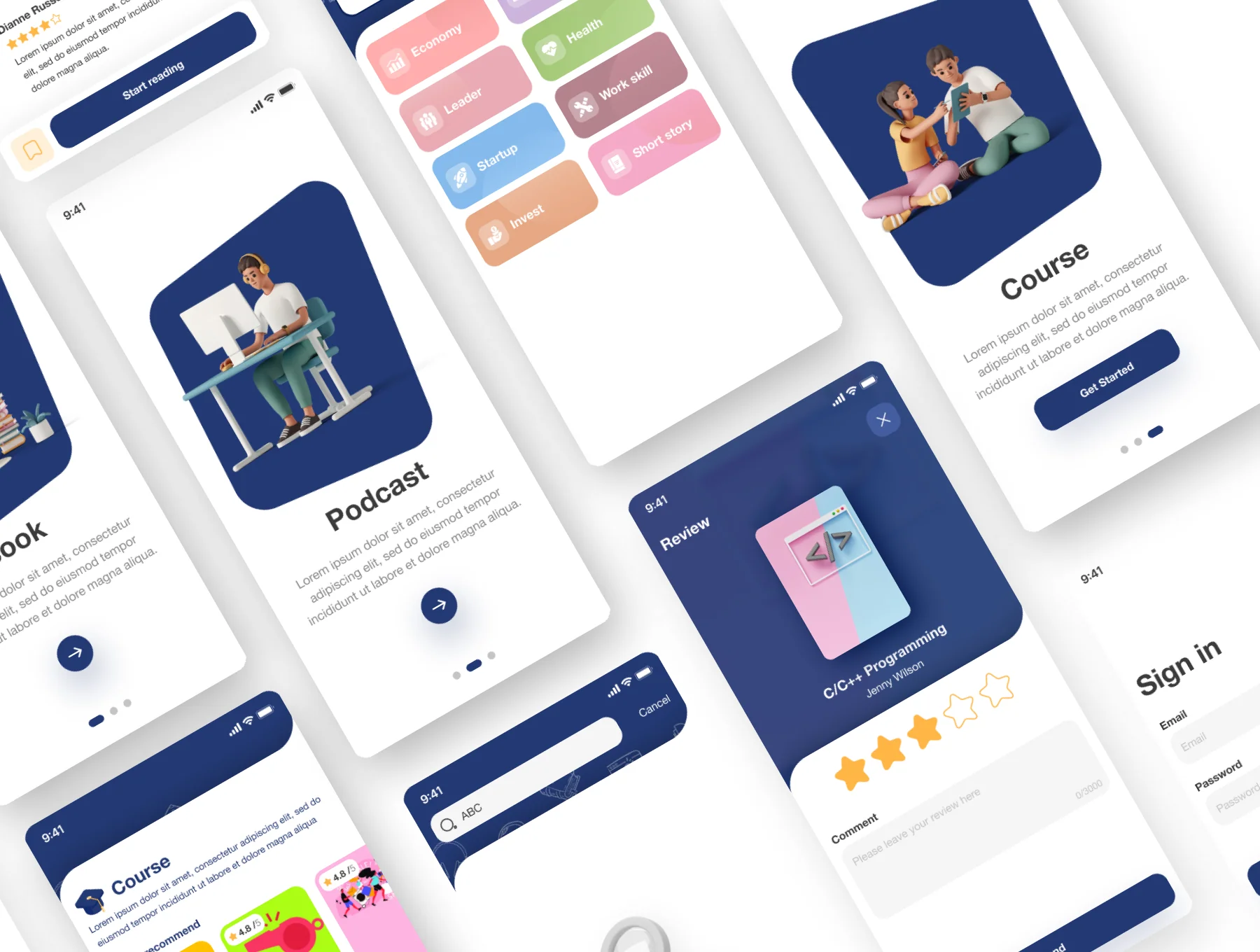 Audio Book & Ebook Mobile App UI Kit 6