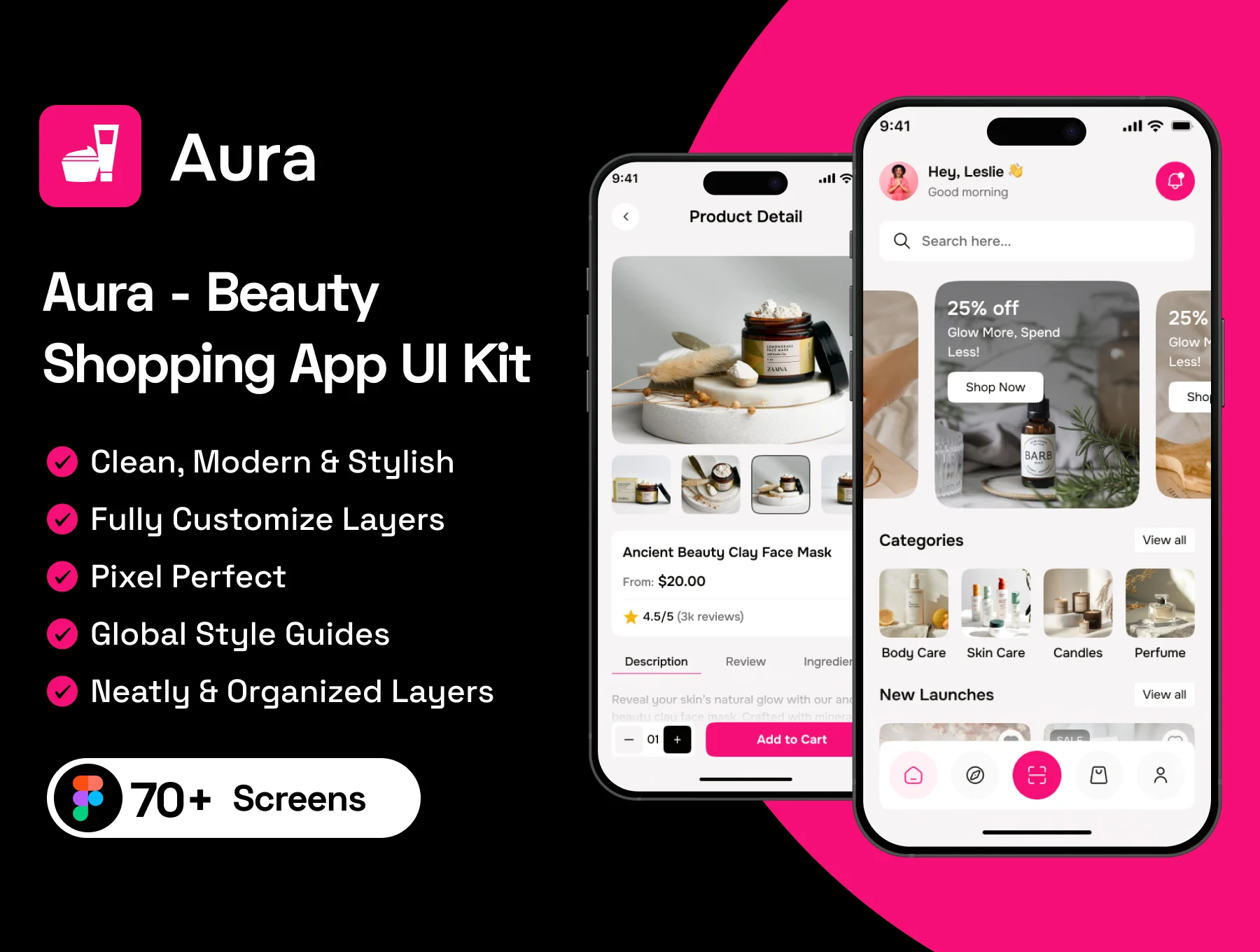 Aura - Beauty Care Ecommerce App UI Kit