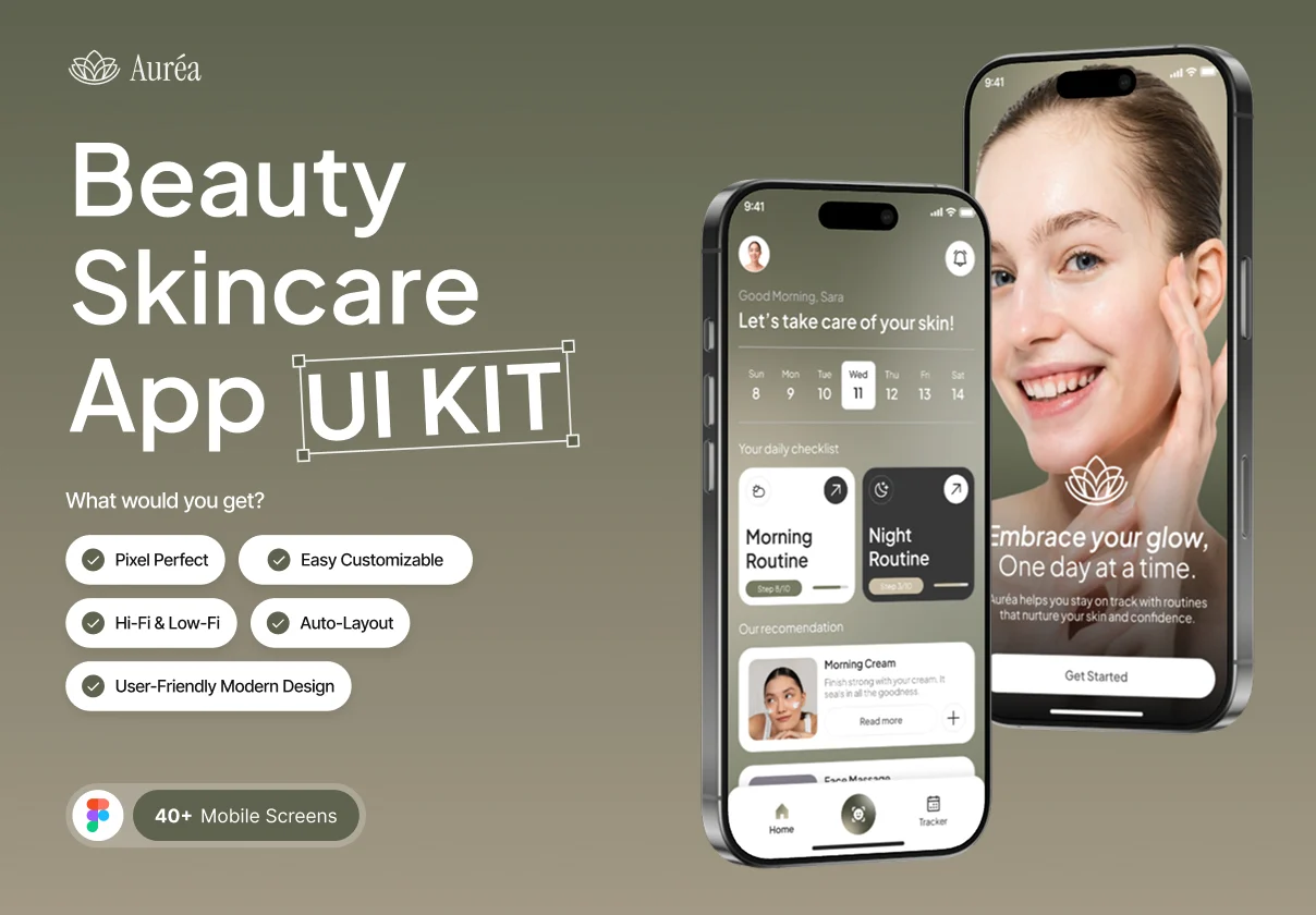 Auréa - Beauty Skincare App UI Kit