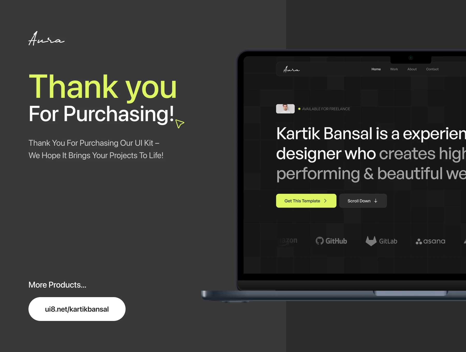 Aura - Dark Personal Portfolio Framer Template 6