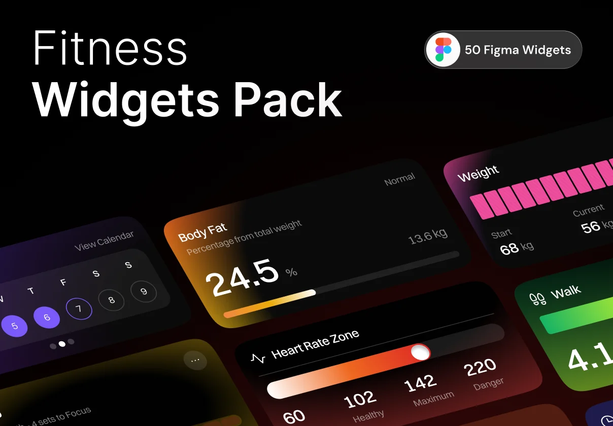 AURA – Fitness Widgets UI Kit