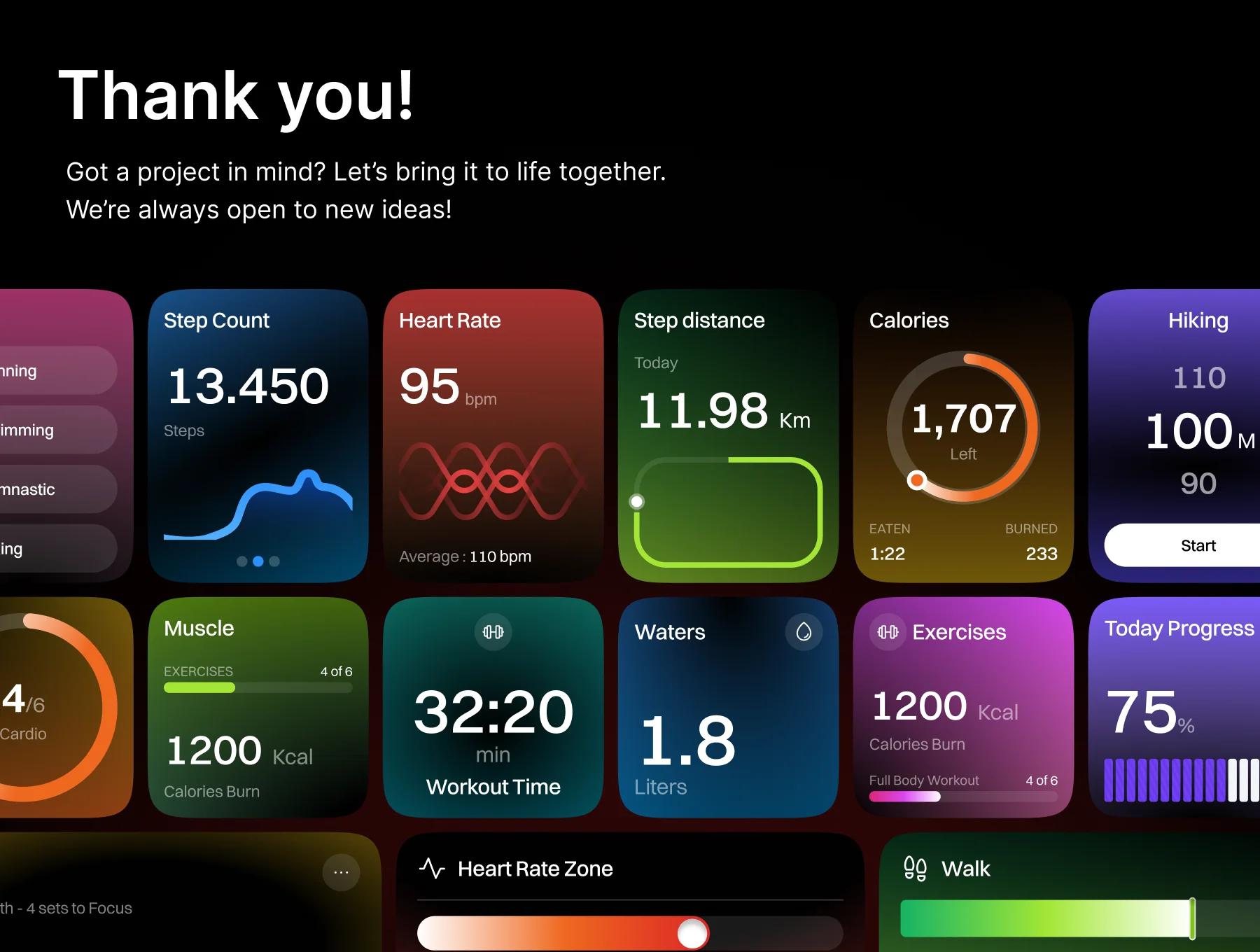 AURA – Fitness Widgets UI Kit 8