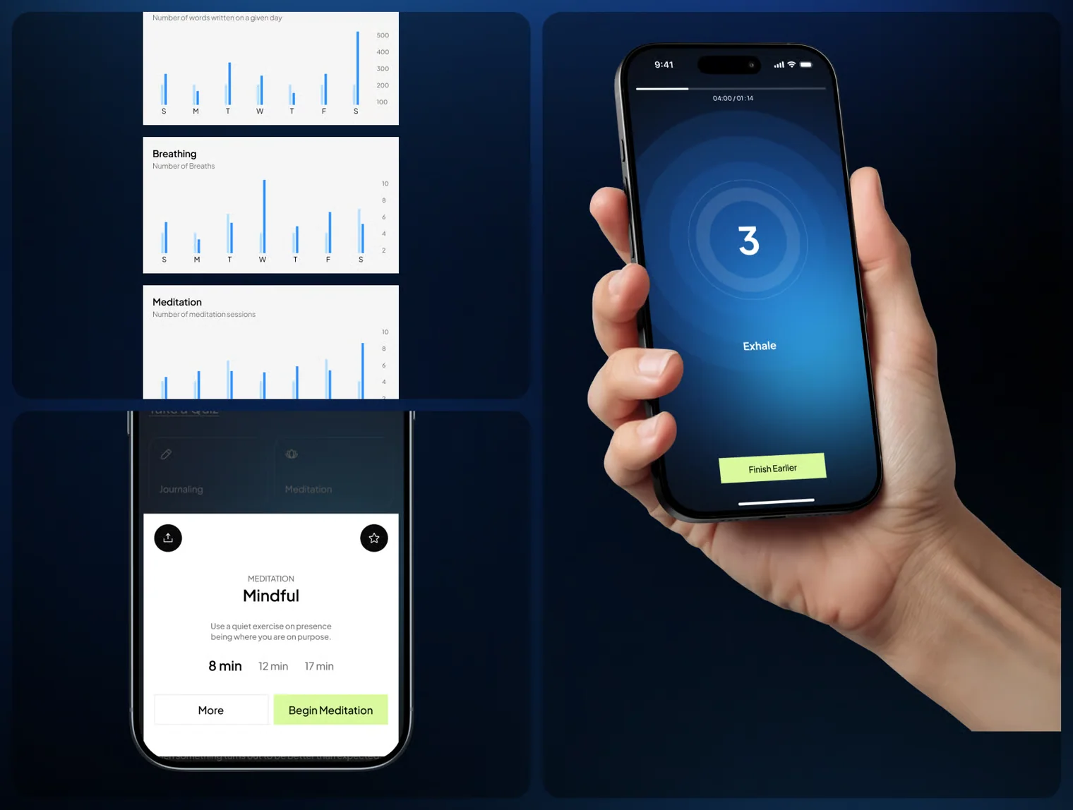 Aura – Journaling & Mindfulness Mobile UI Kit 3