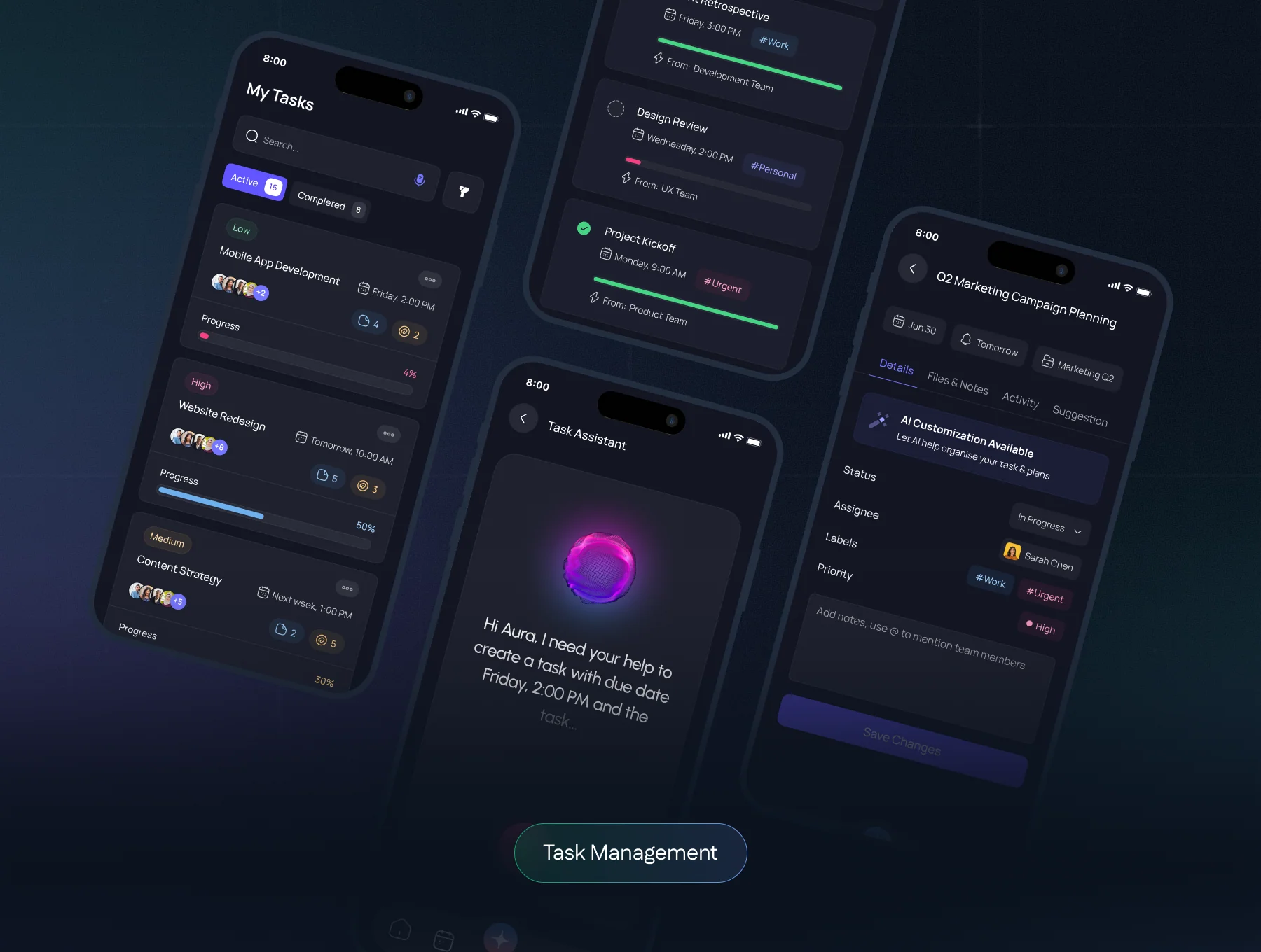 Aura – Professional AI Assistant Mobile App UI Kit 6