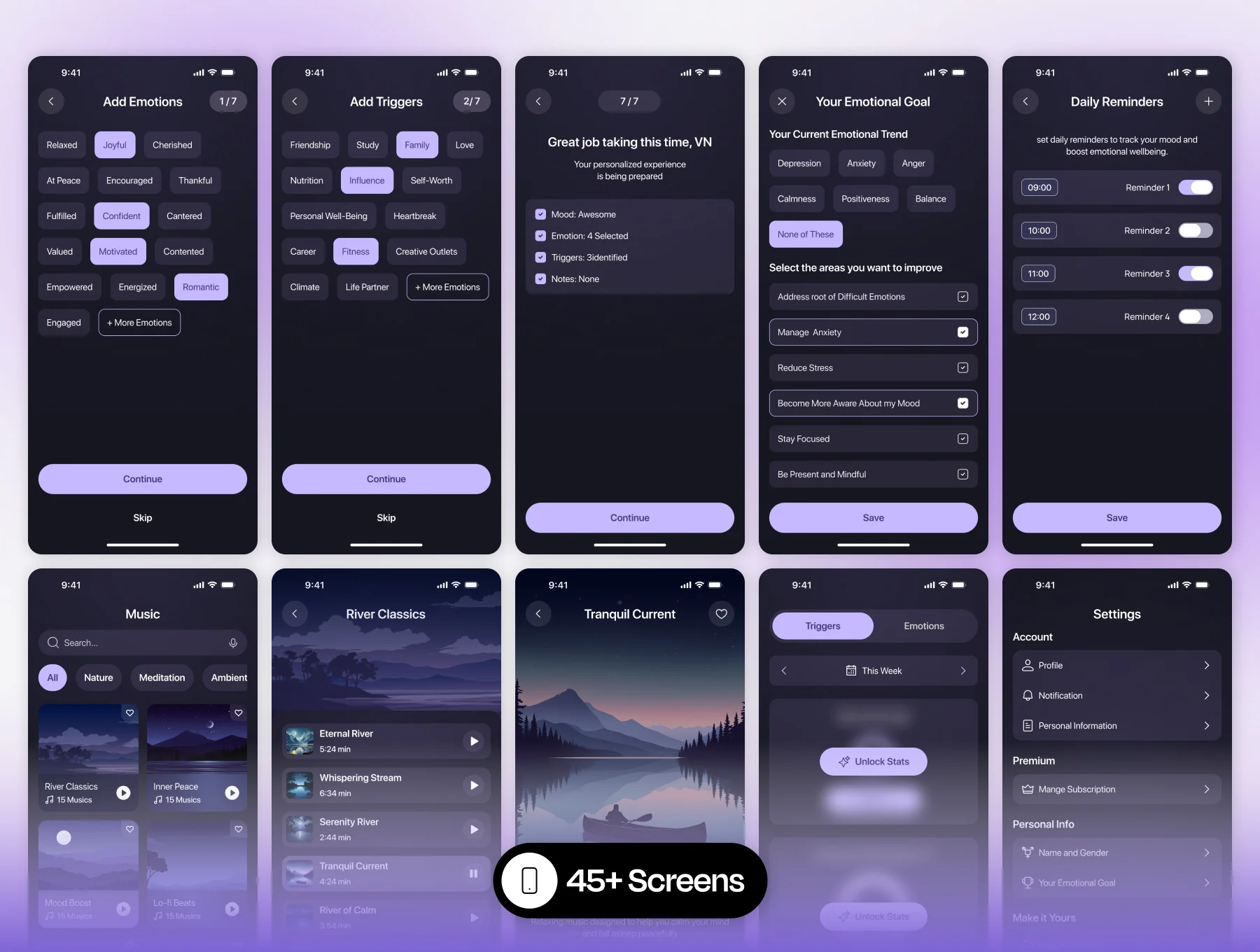 Aura Sleep Sounds & Meditation App UI Kit 4