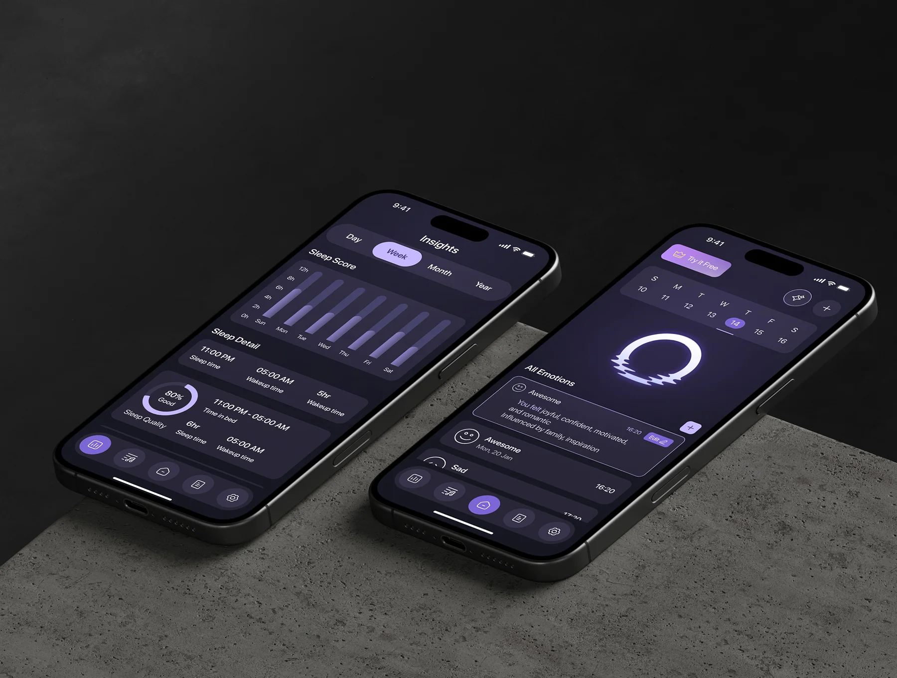 Aura Sleep Sounds & Meditation App UI Kit 7