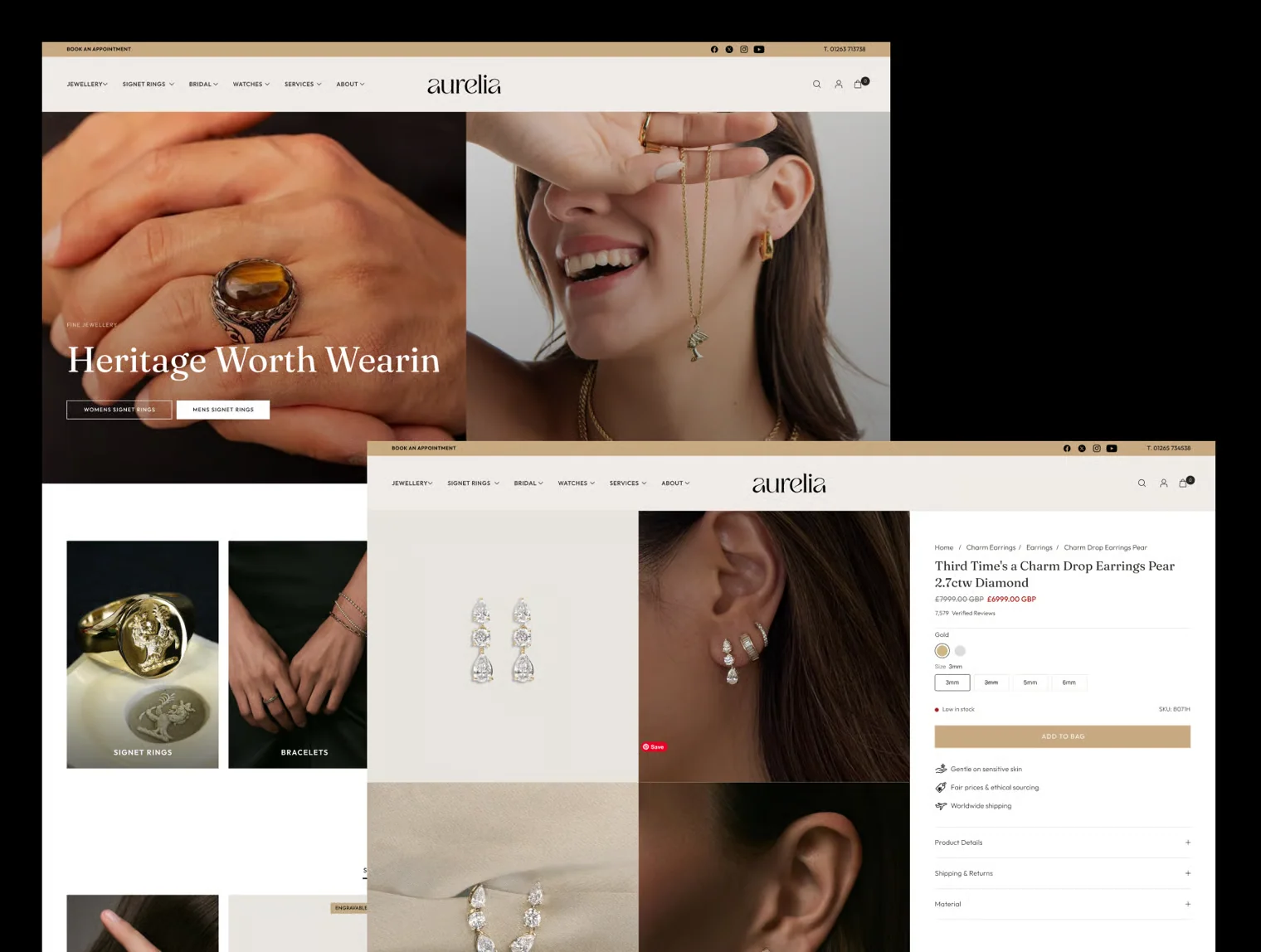 Aurelia — Luxury Jewelry E-Commerce Website UI Kit 5