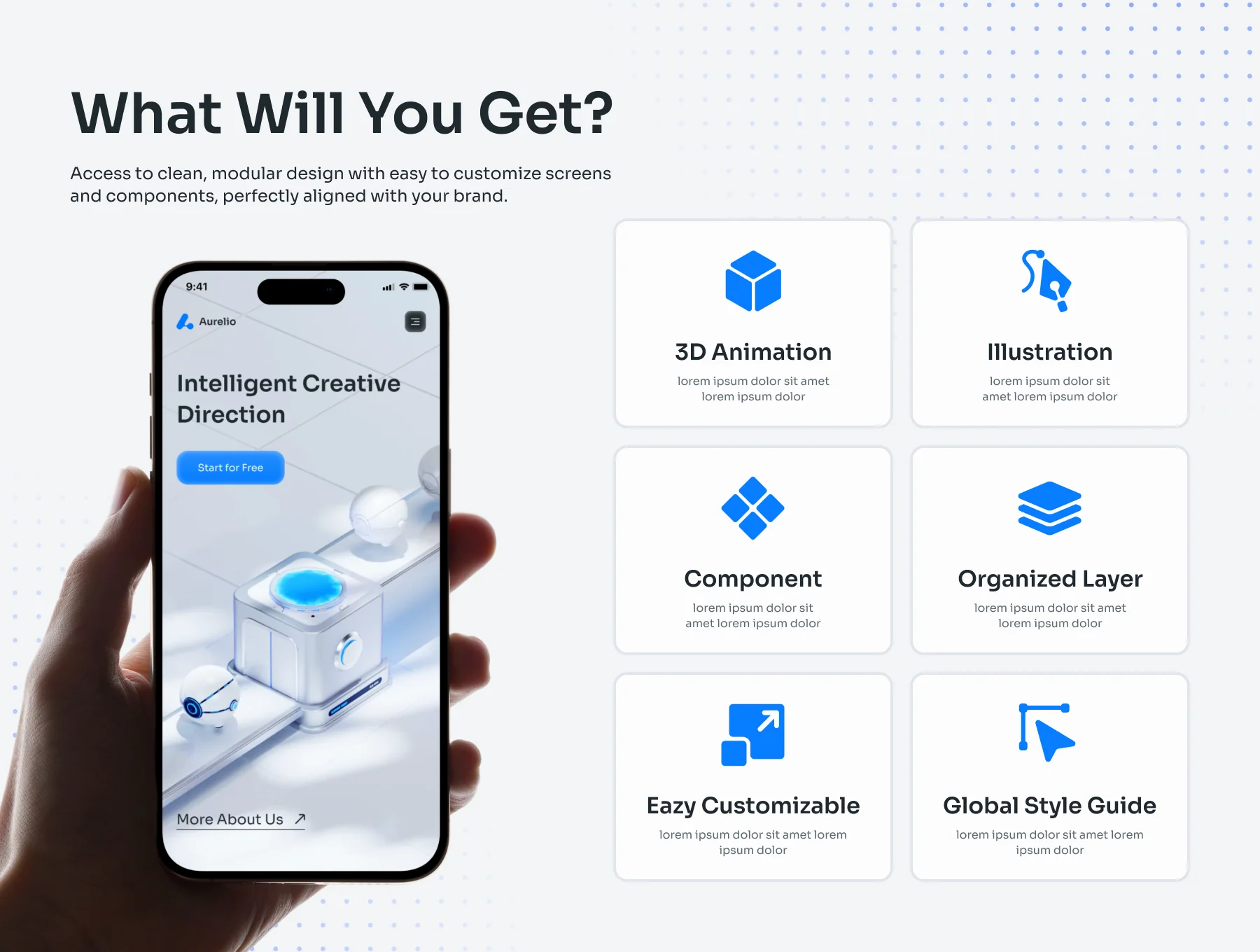 Aurelio – AI Powered Creative Agency UI Kit (Standard Version)