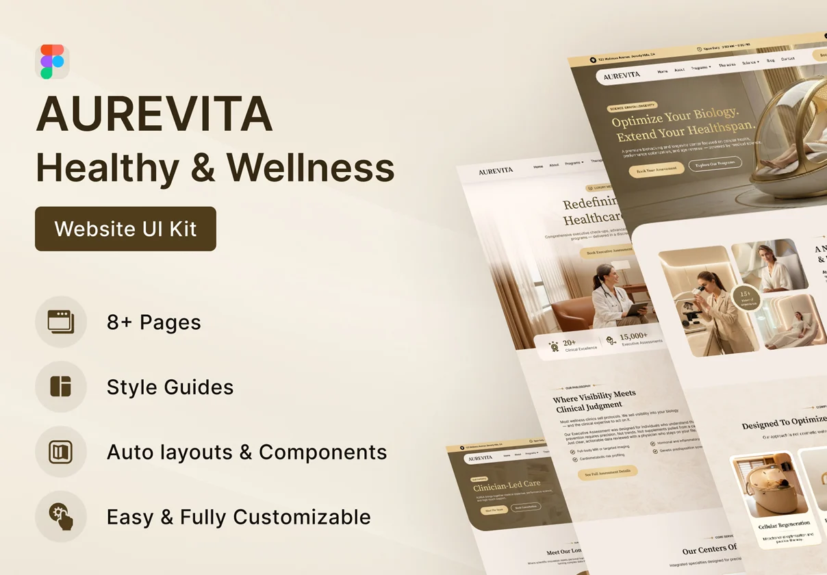Aurevita – Medical & Wellness Website UI Kit