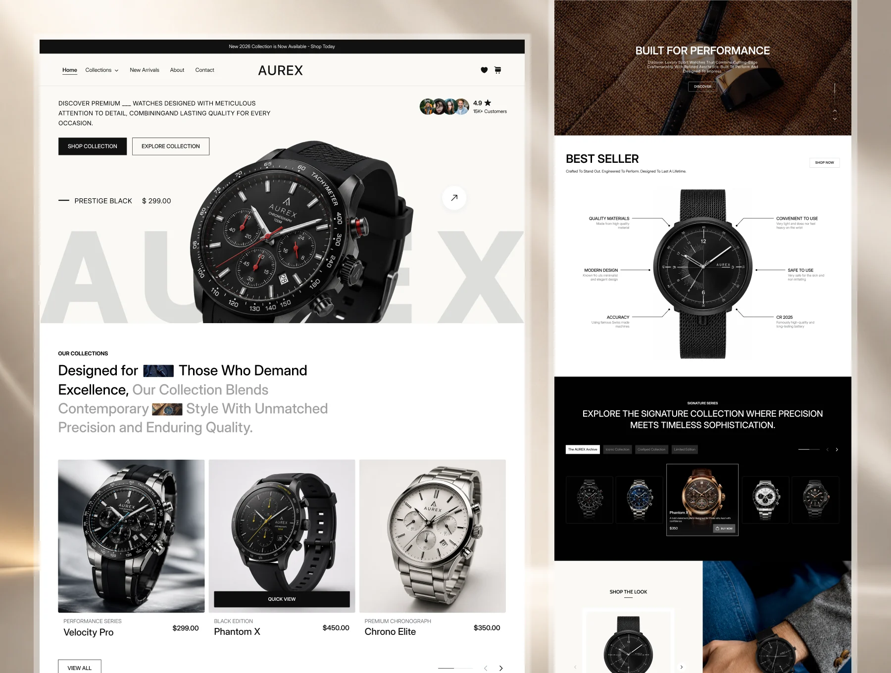 AUREX - Luxury Watch Website UI Kit
