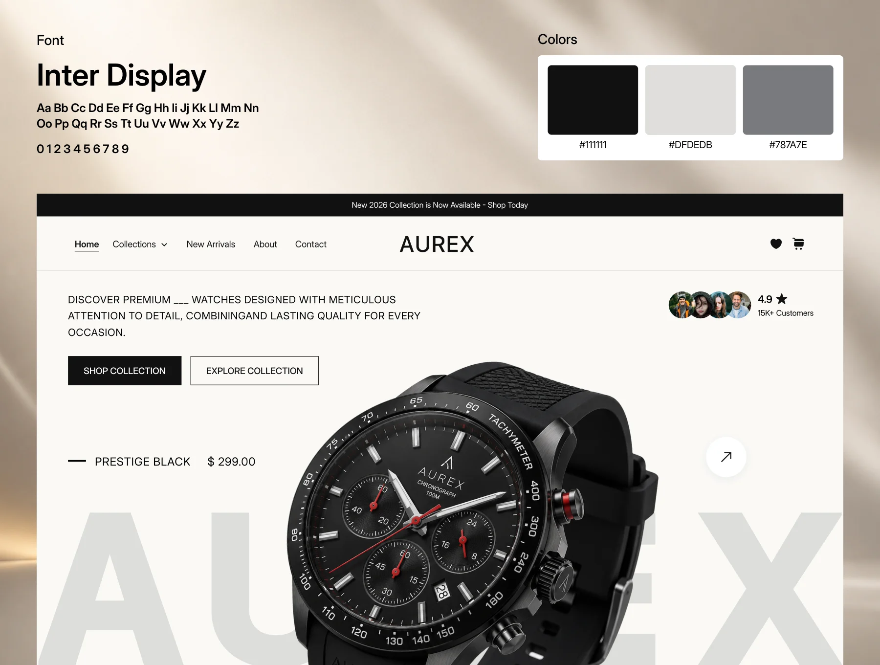 AUREX - Luxury Watch Website UI Kit 6