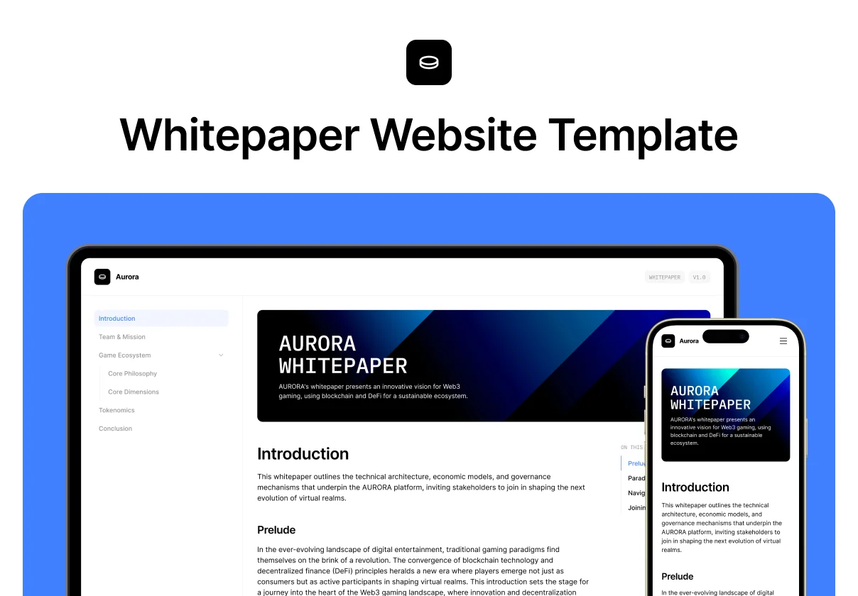 Aurora Docs — Whitepaper Website Template