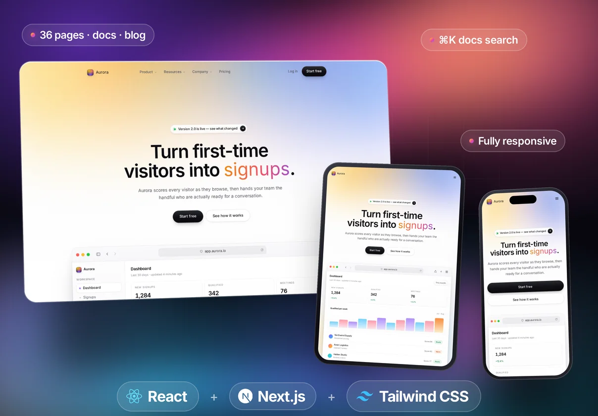 Aurora - Next.js Template for SaaS Websites