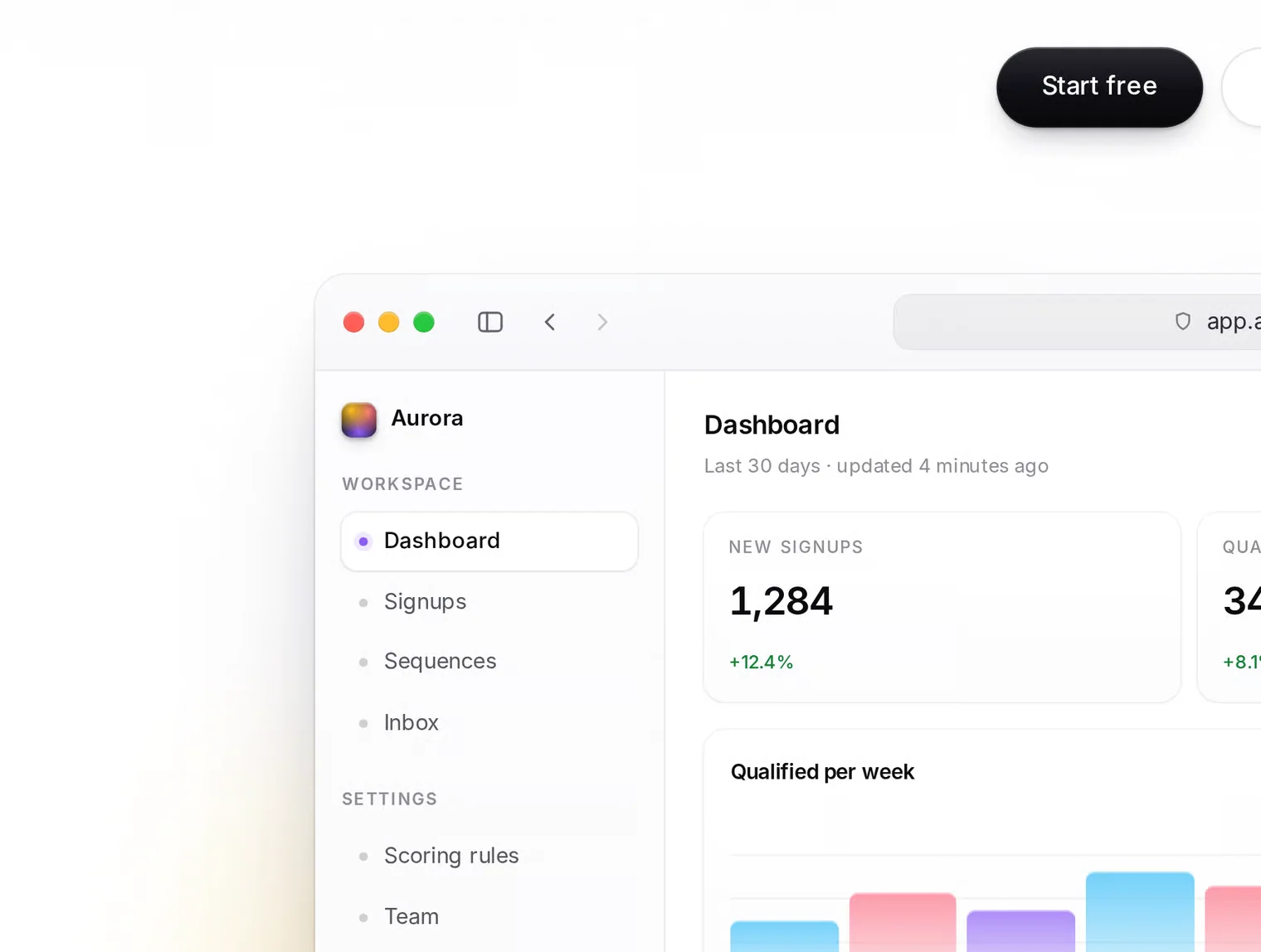 Aurora - Next.js Template for SaaS Websites 3