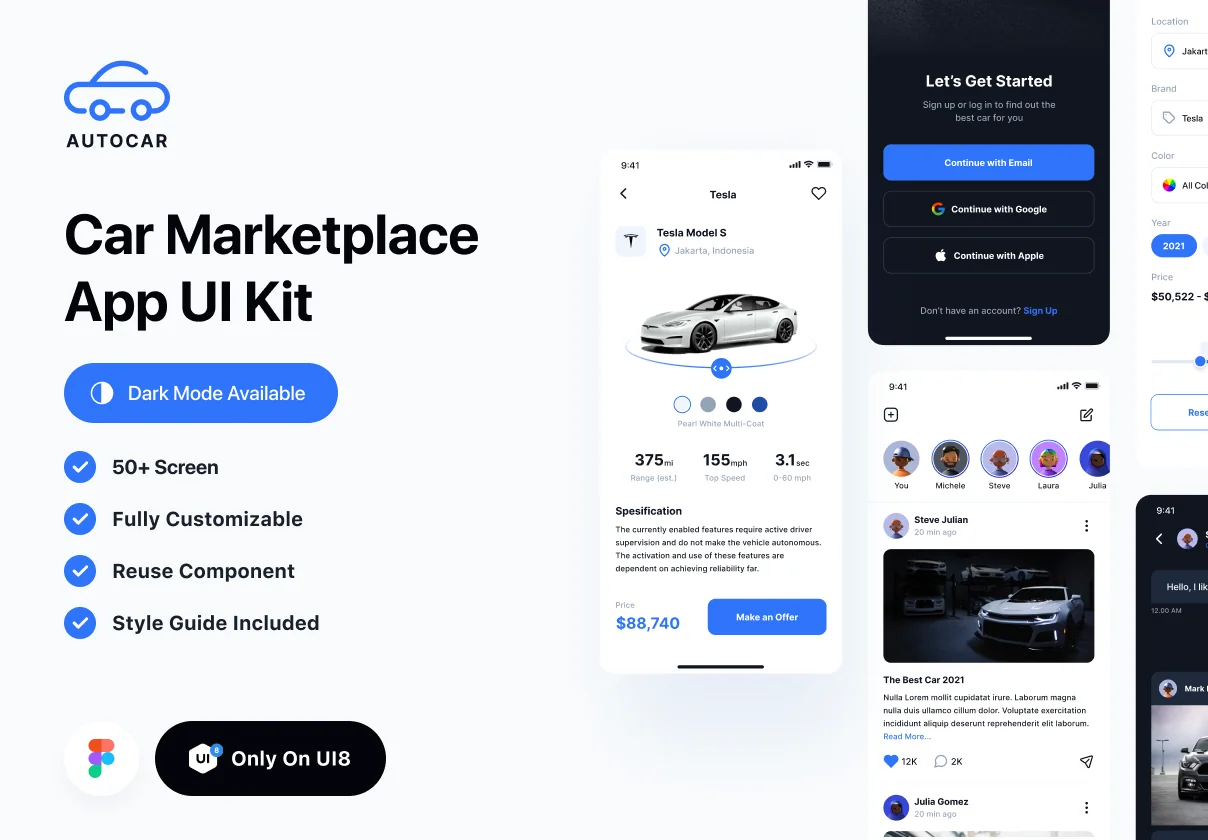 Autocar - Car Marketplace App UI Kit
