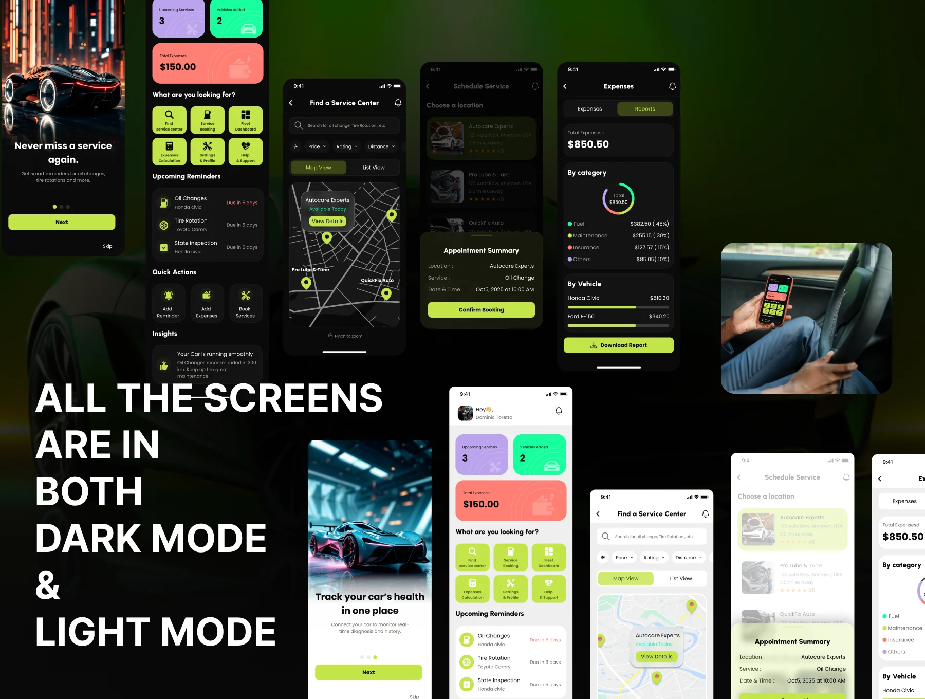 AutoCare Buddy – Vehicle Maintenance & Service Booking Automobile Mobile UI Kit 5