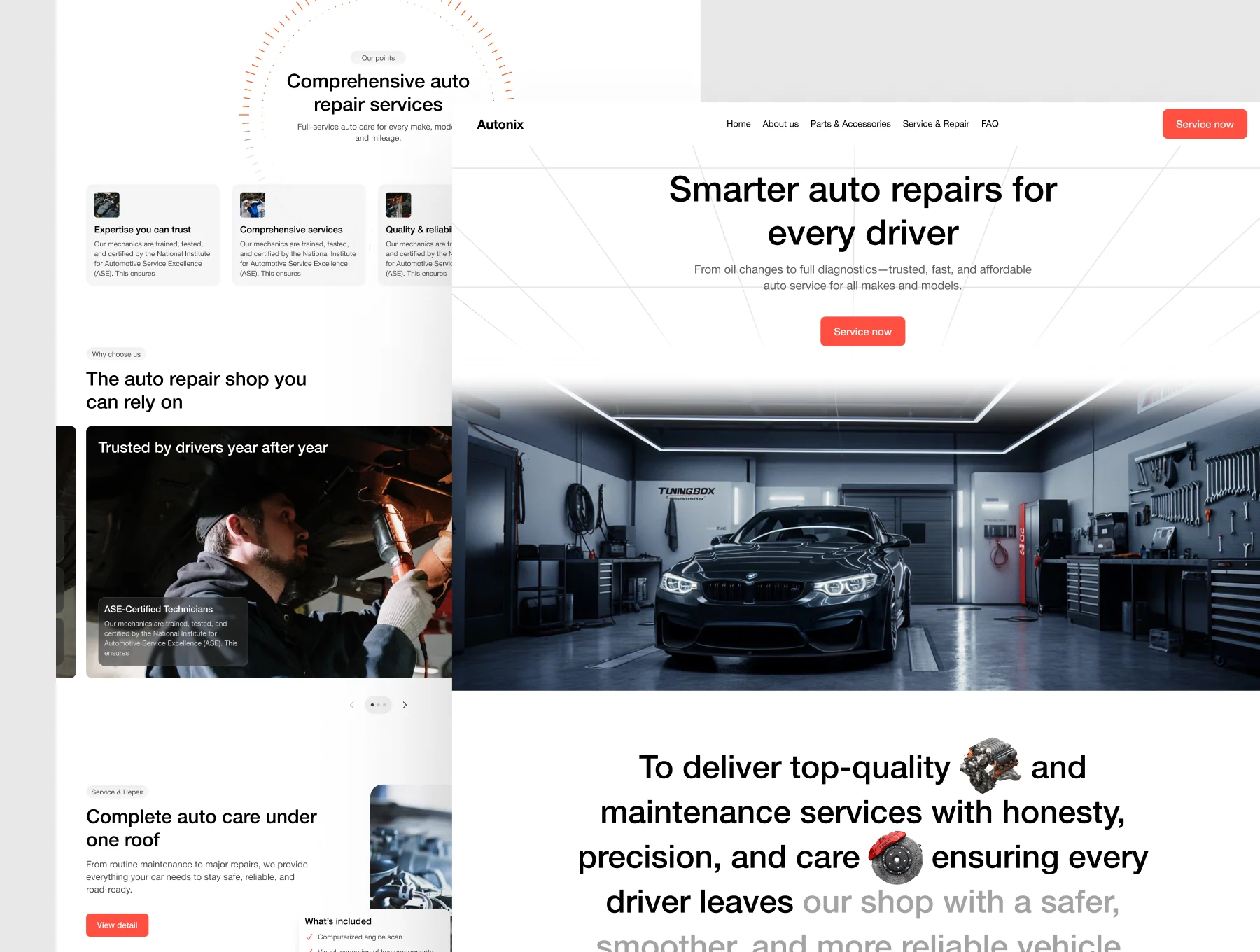 Autonix - Professional Car Repair Landing Page UI Kit