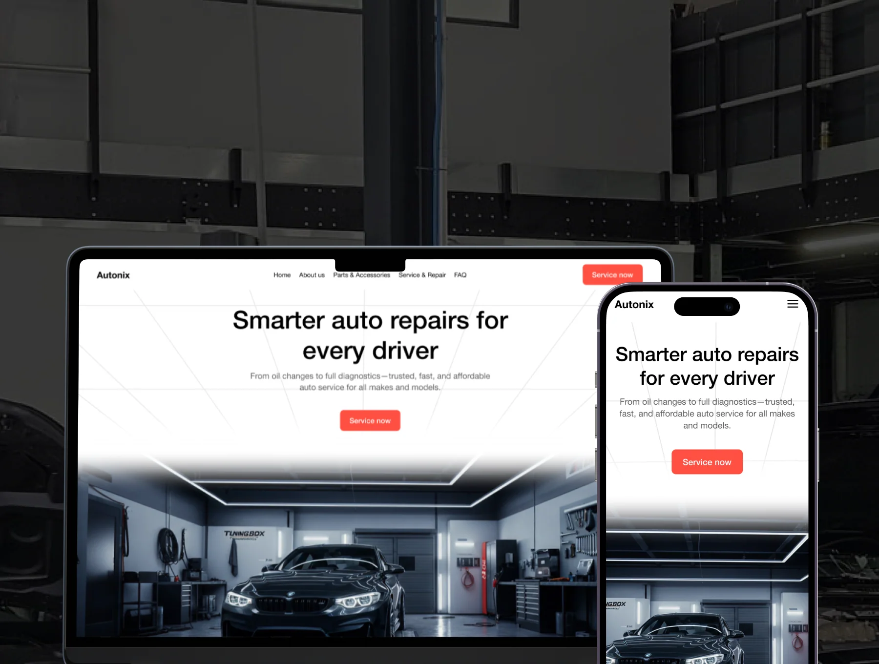 Autonix - Professional Car Repair Landing Page UI Kit 4