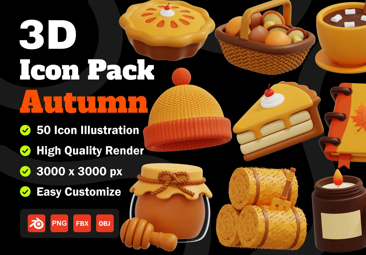 Autumn 3D Icon Packs