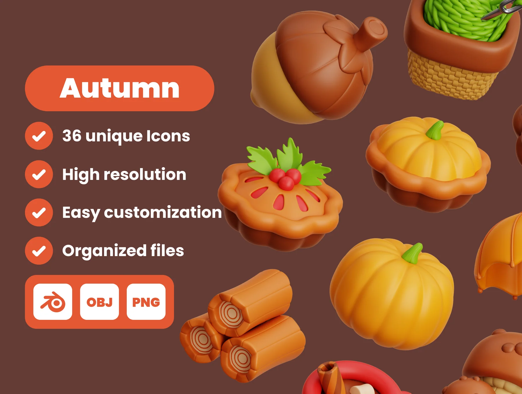 Autumn 3D Illustration Pack