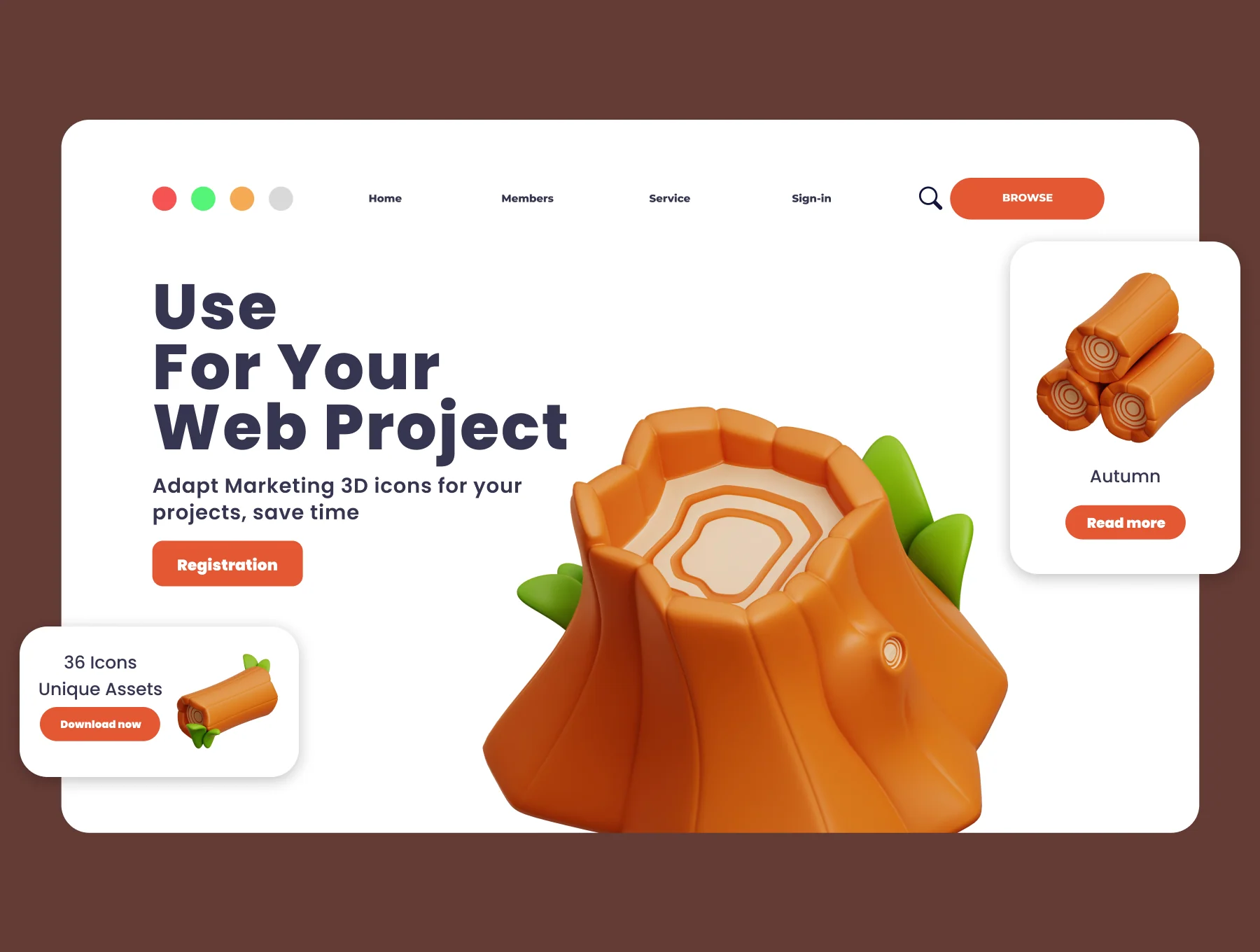 Autumn 3D Illustration Pack 4