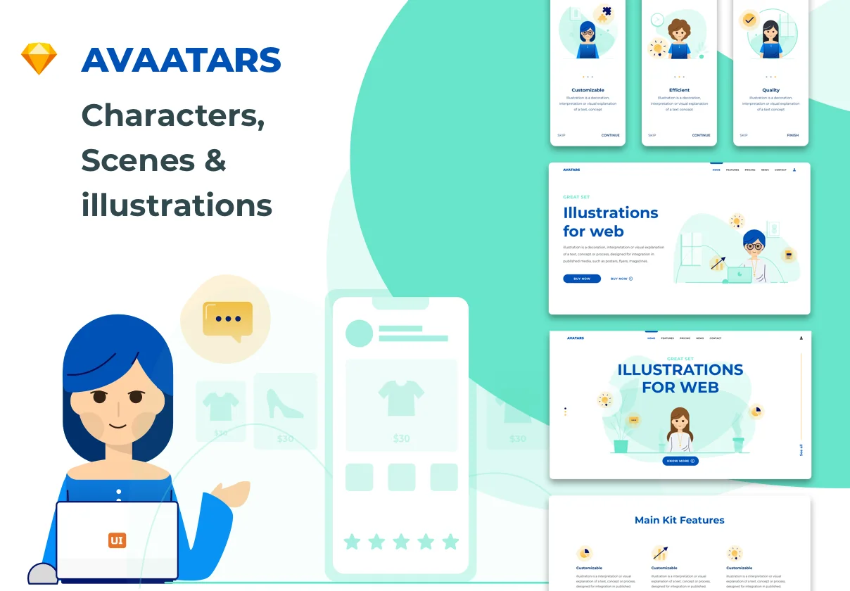 Avaatars - illustration Library for Web & Mobile