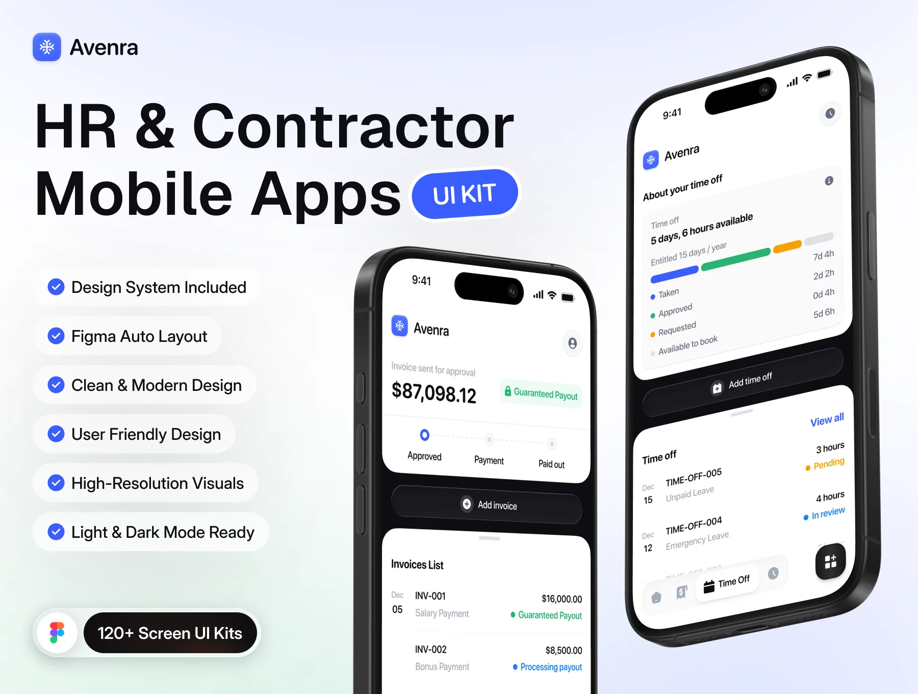 Avenra — HR & Contractor Mobile Apps UI Kit