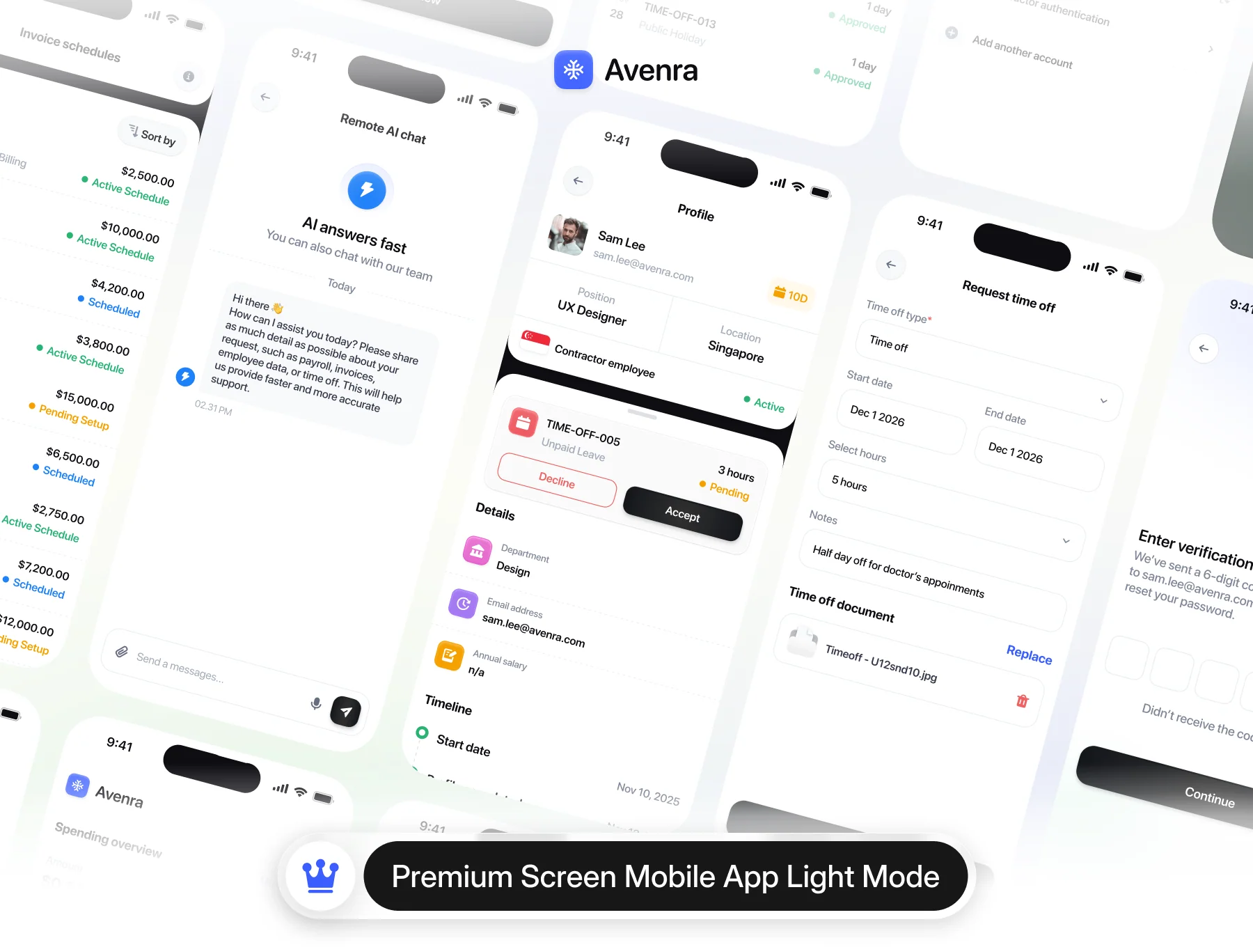 Avenra — HR & Contractor Mobile Apps UI Kit 4
