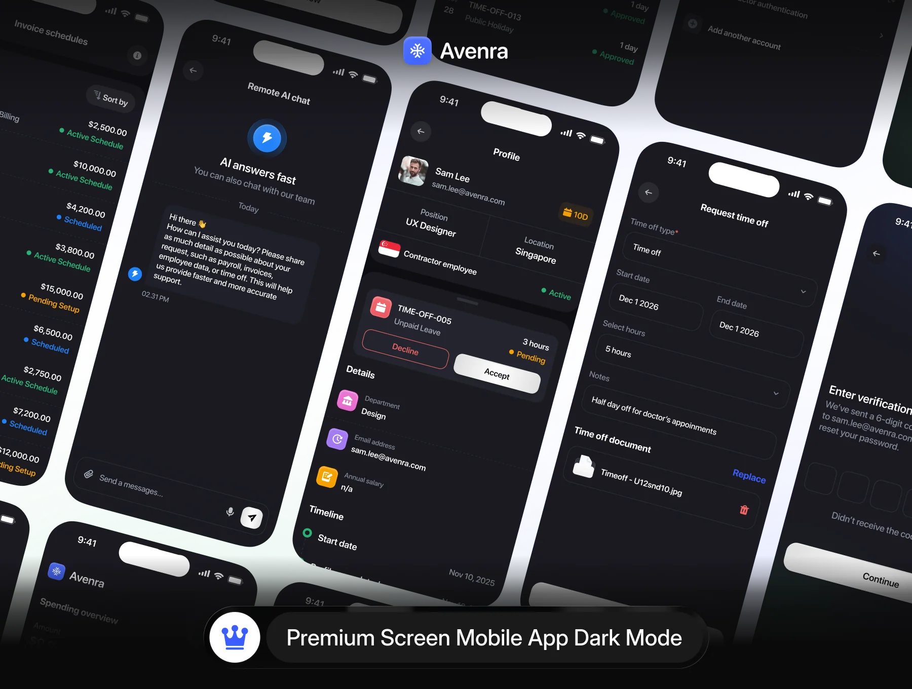 Avenra — HR & Contractor Mobile Apps UI Kit 5