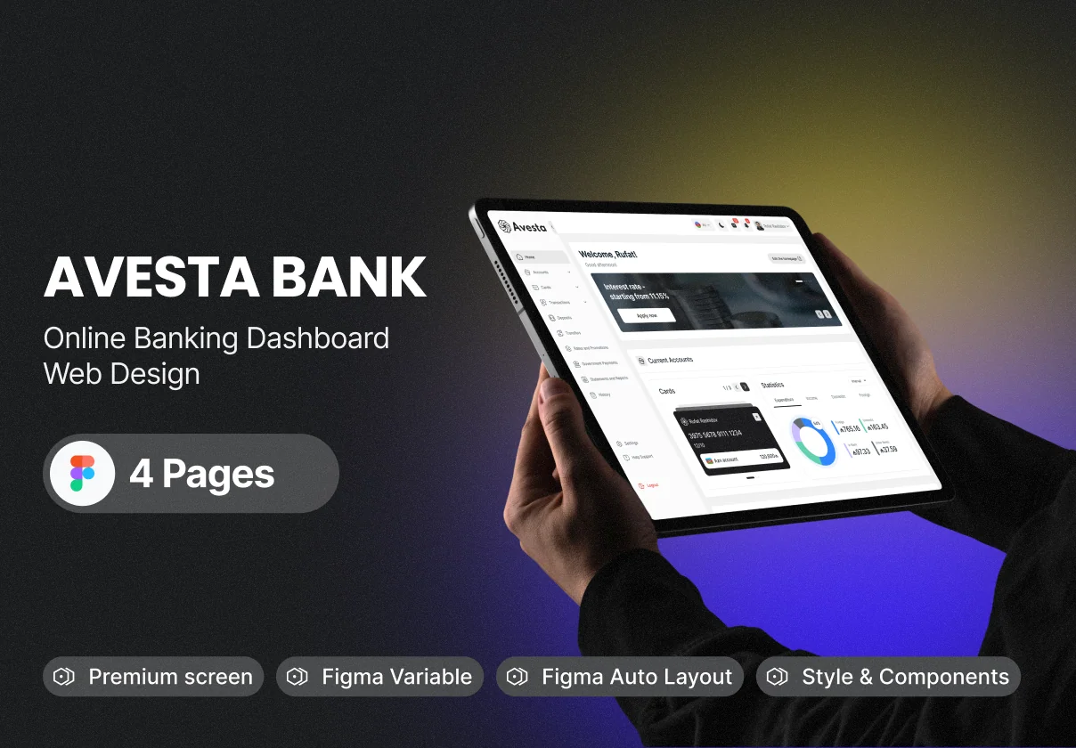Avesta Bank - Financial Services Dashboard UI Kit