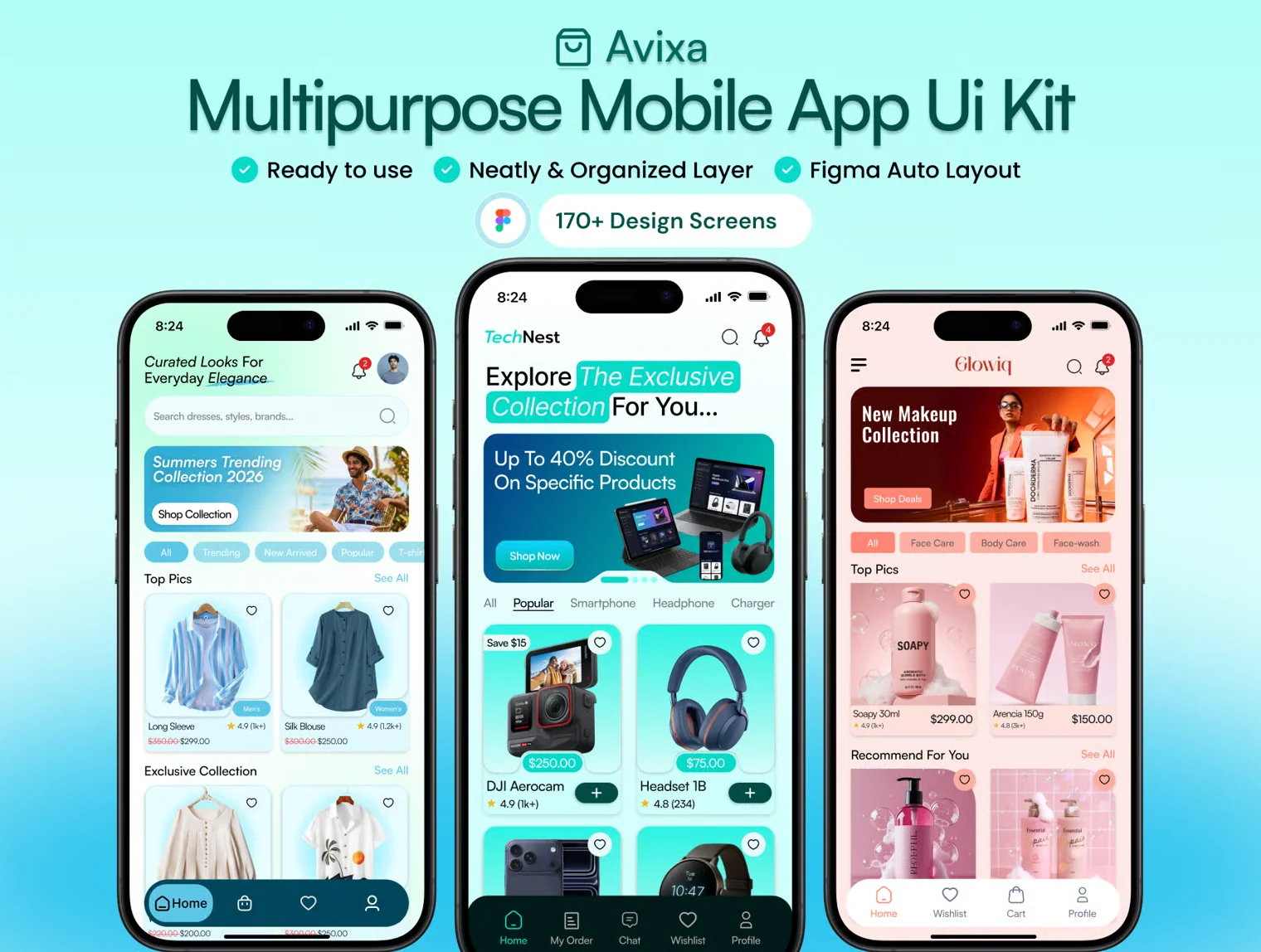 Avixa-Multipurpose Mobile App Figma Ui Kit