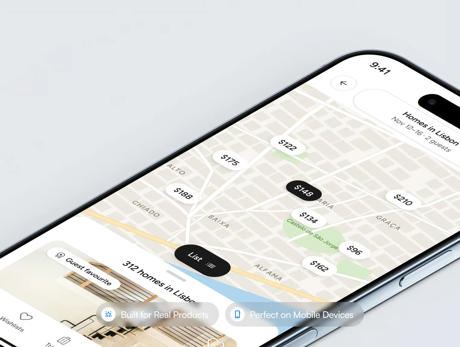 Avora – Travel & Stay Mobile App UI Kit (Dark & Light) 3