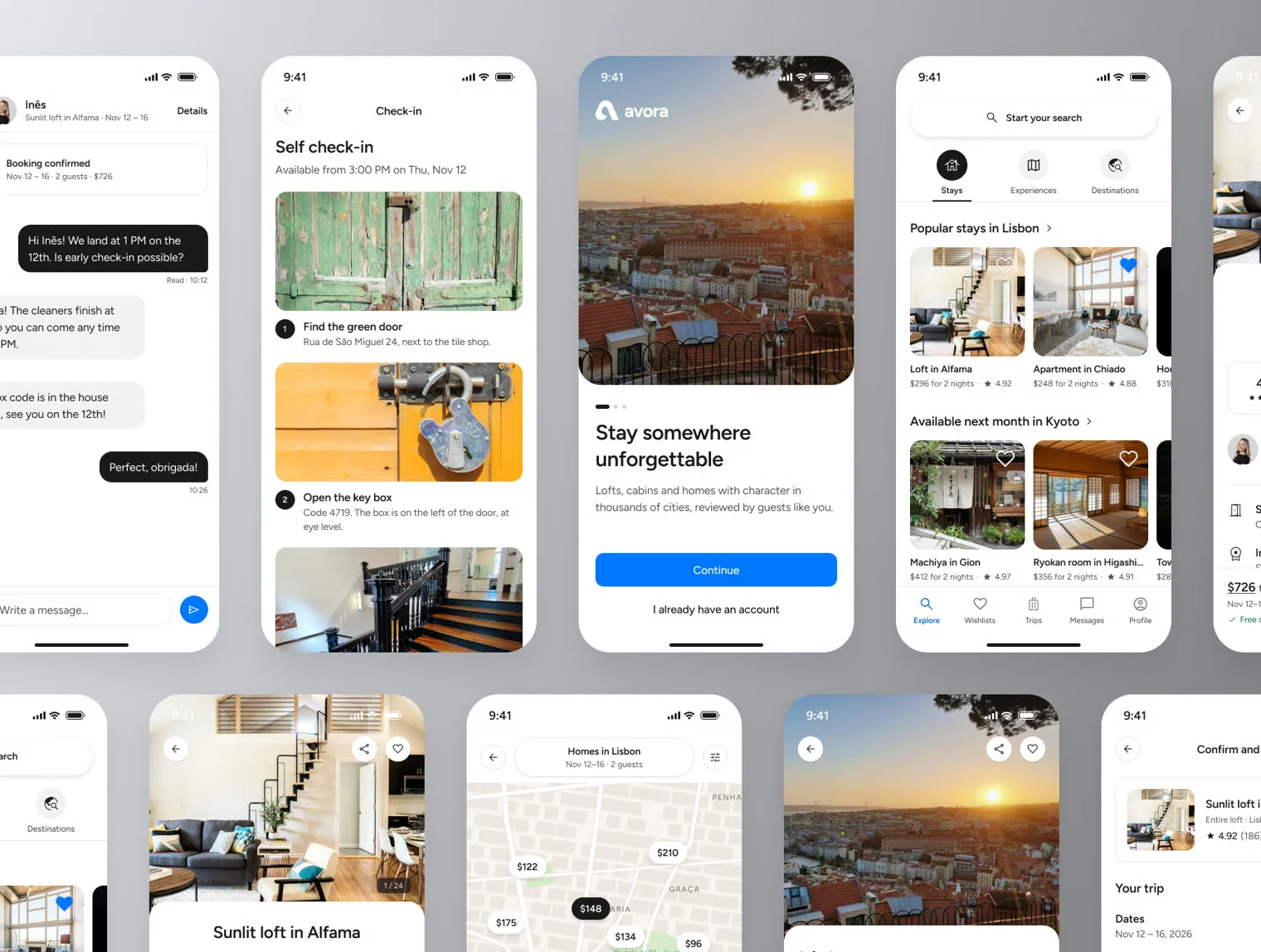 Avora – Travel & Stay Mobile App UI Kit (Dark & Light) 5